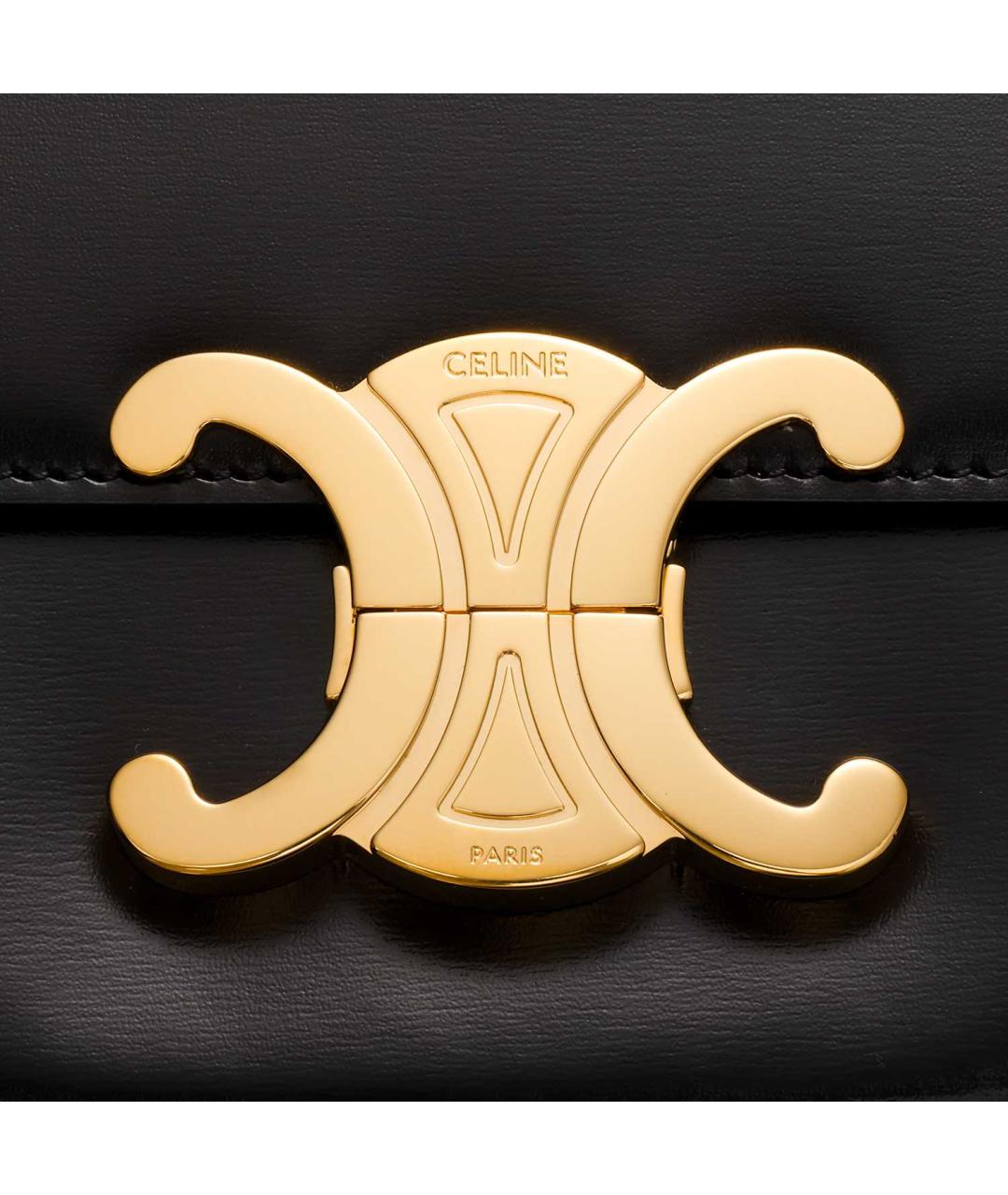 CELINE Черная кожаная сумка через плечо, фото 5