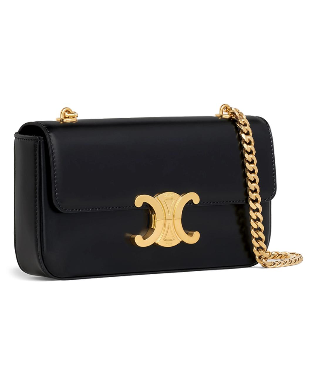 CELINE Черная кожаная сумка через плечо, фото 2