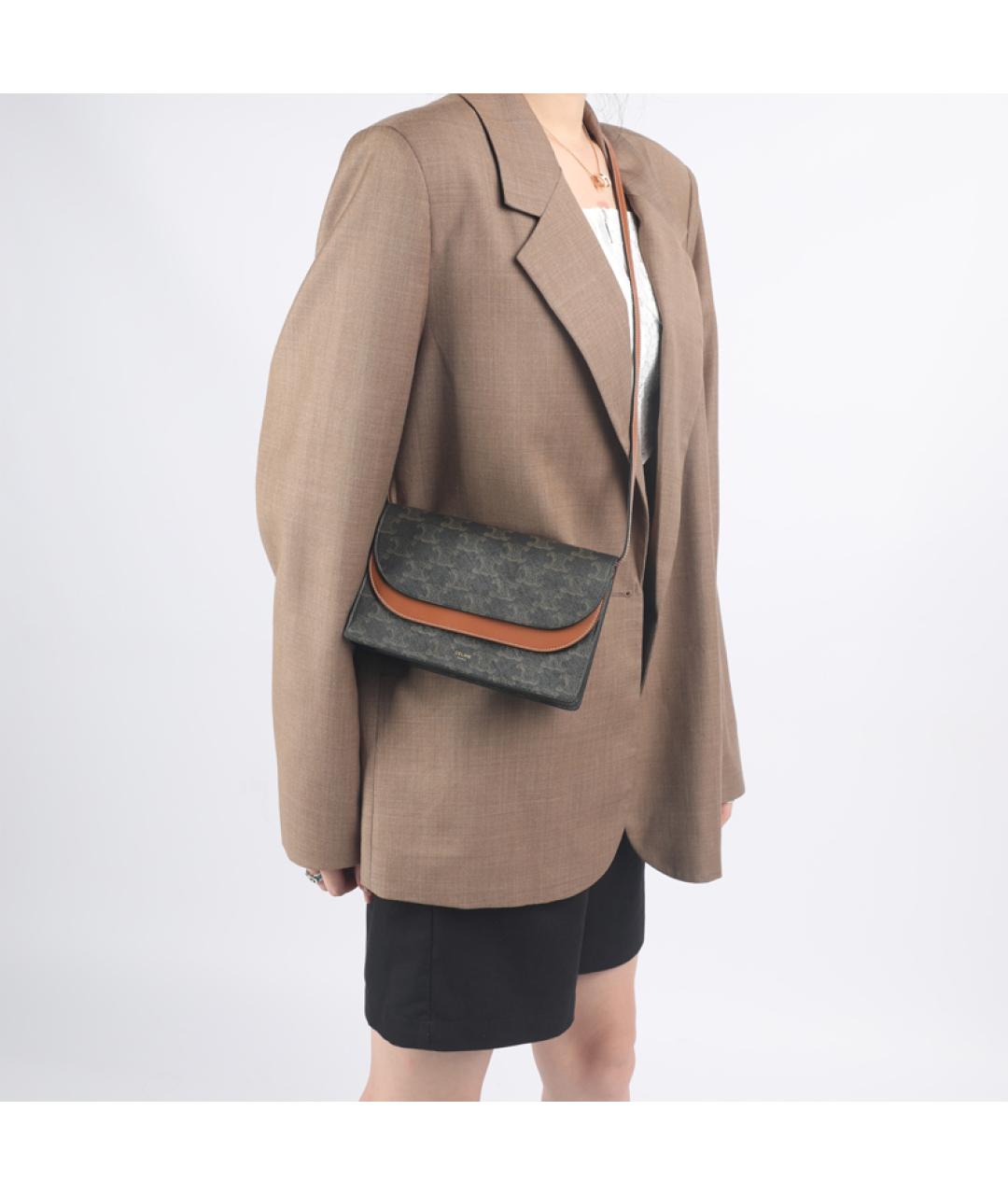 CELINE Коричневая сумка через плечо, фото 5