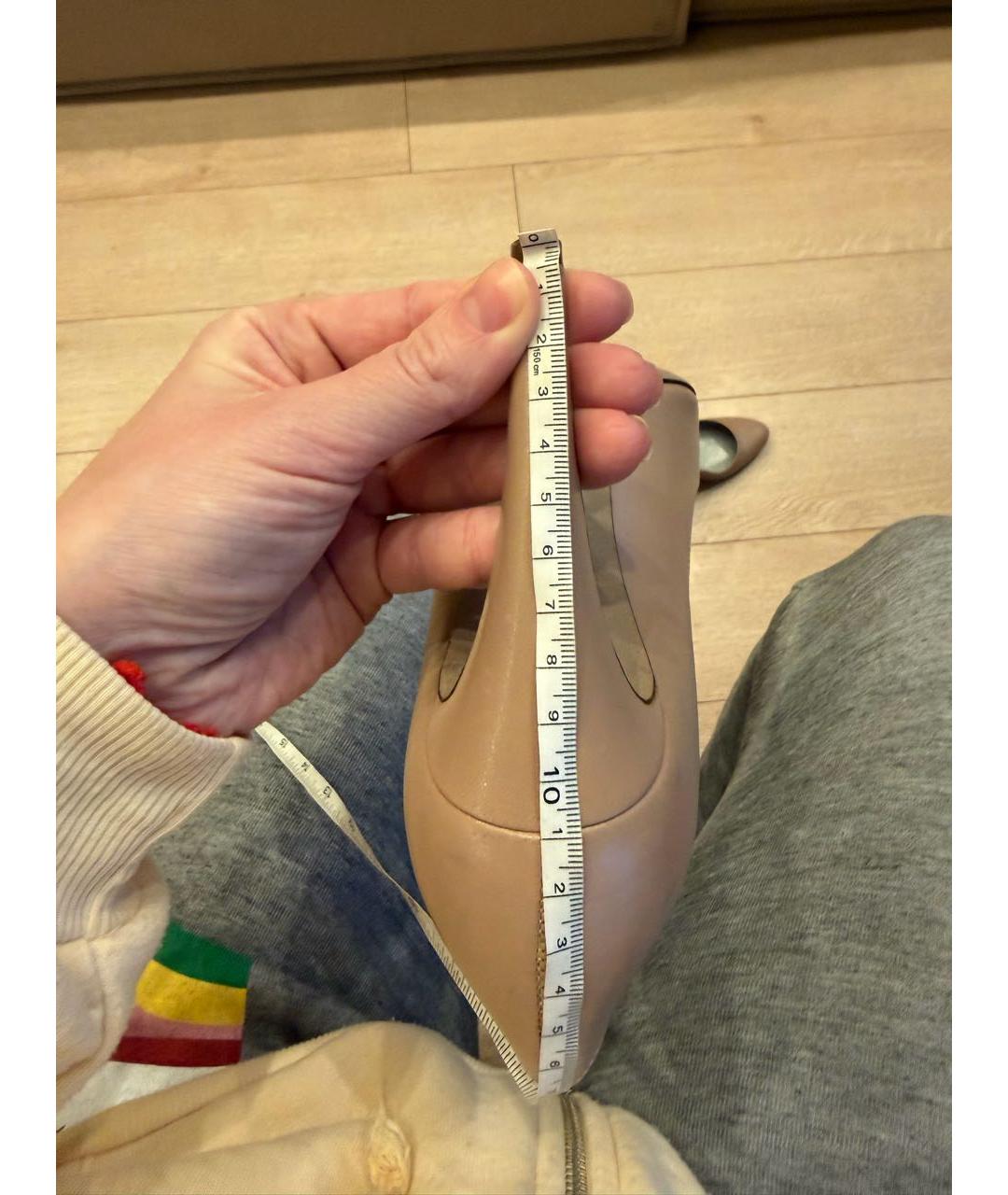 SERGIO ROSSI Бежевые кожаные туфли, фото 7