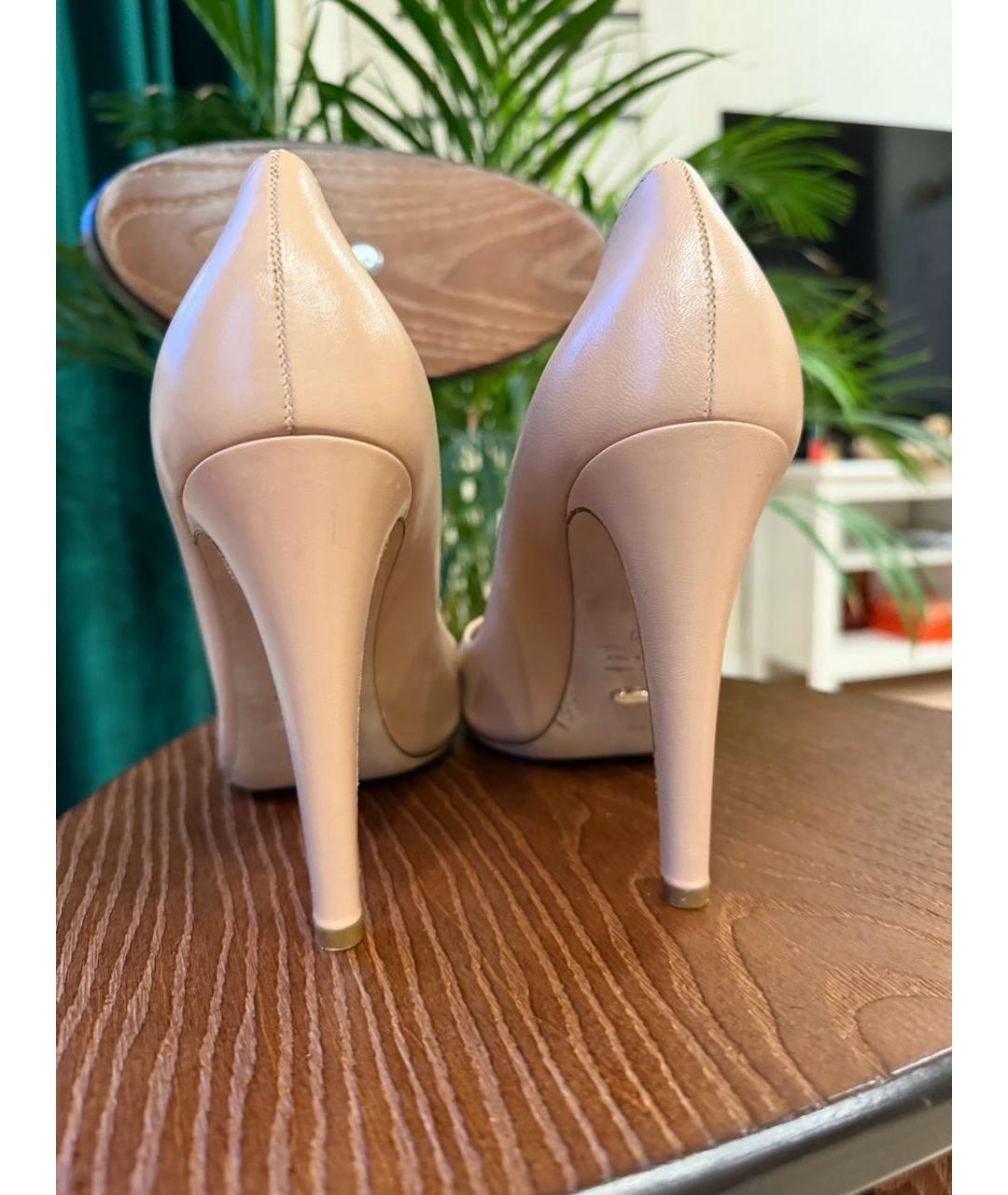 SERGIO ROSSI Бежевые кожаные туфли, фото 2