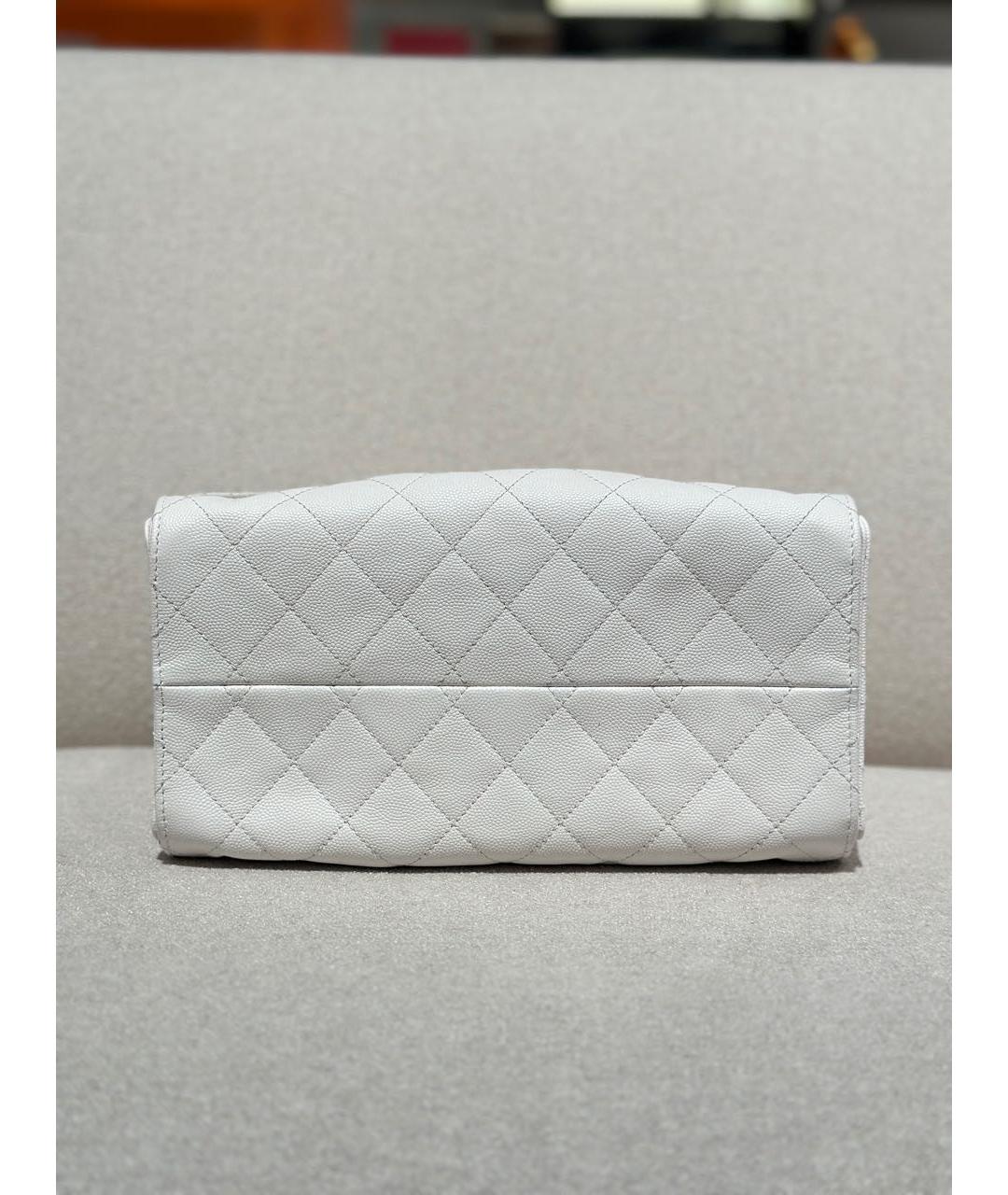 CHANEL Белая кожаная сумка тоут, фото 6