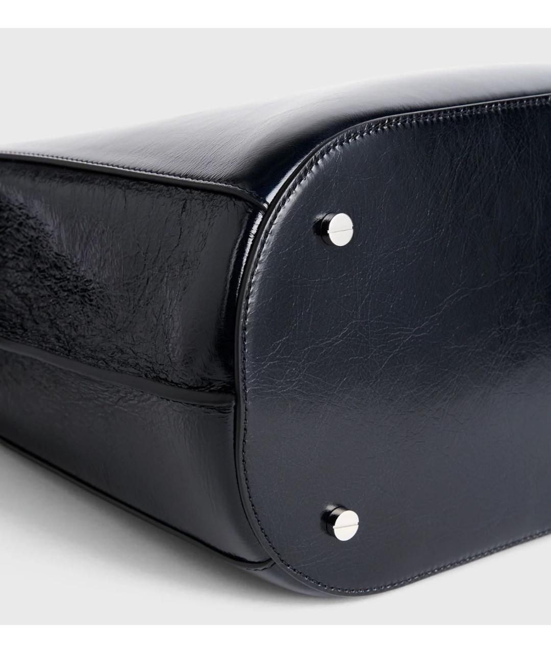 TOTEME Темно-синяя кожаная сумка с короткими ручками, фото 4