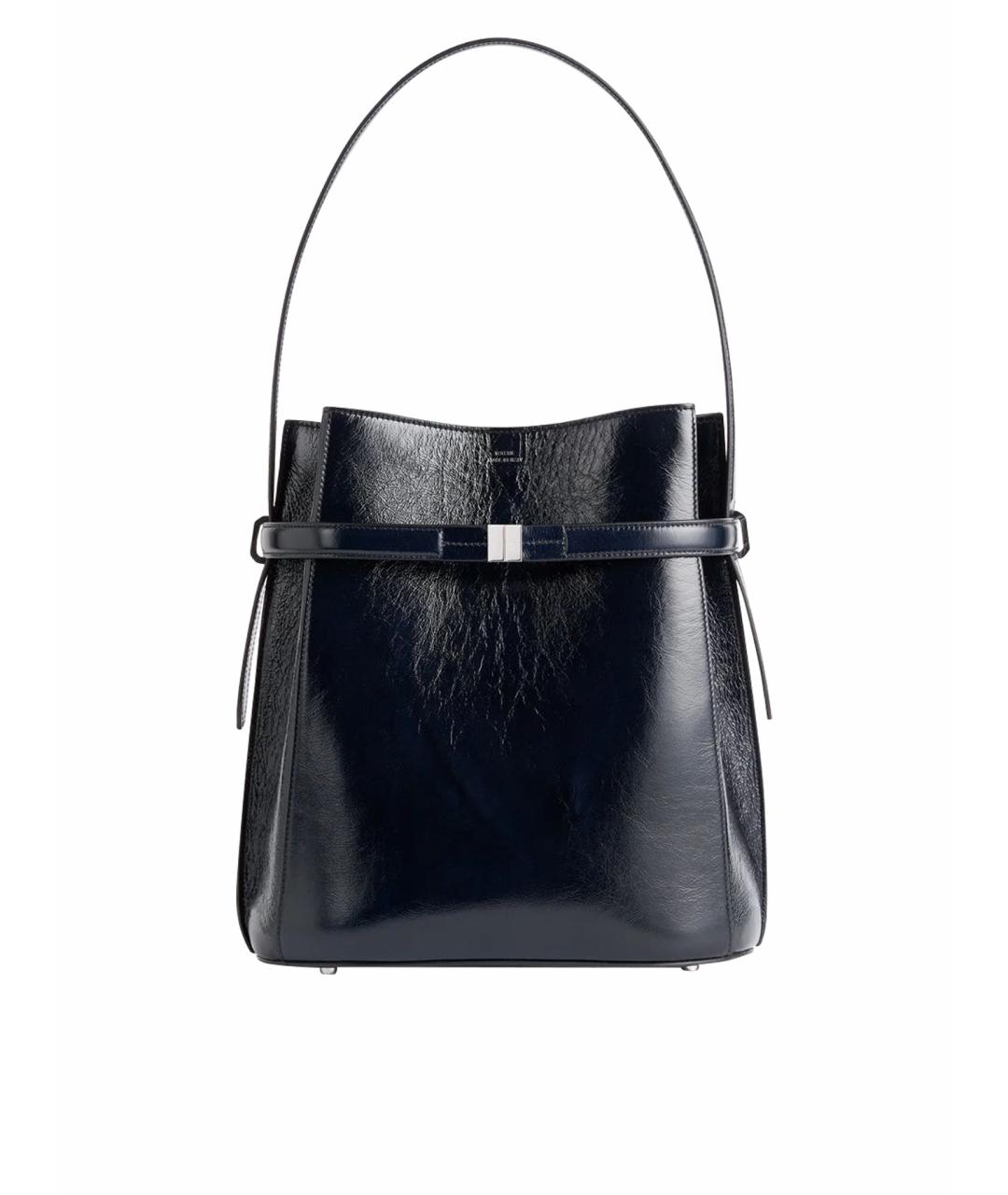 TOTEME Темно-синяя кожаная сумка с короткими ручками, фото 1