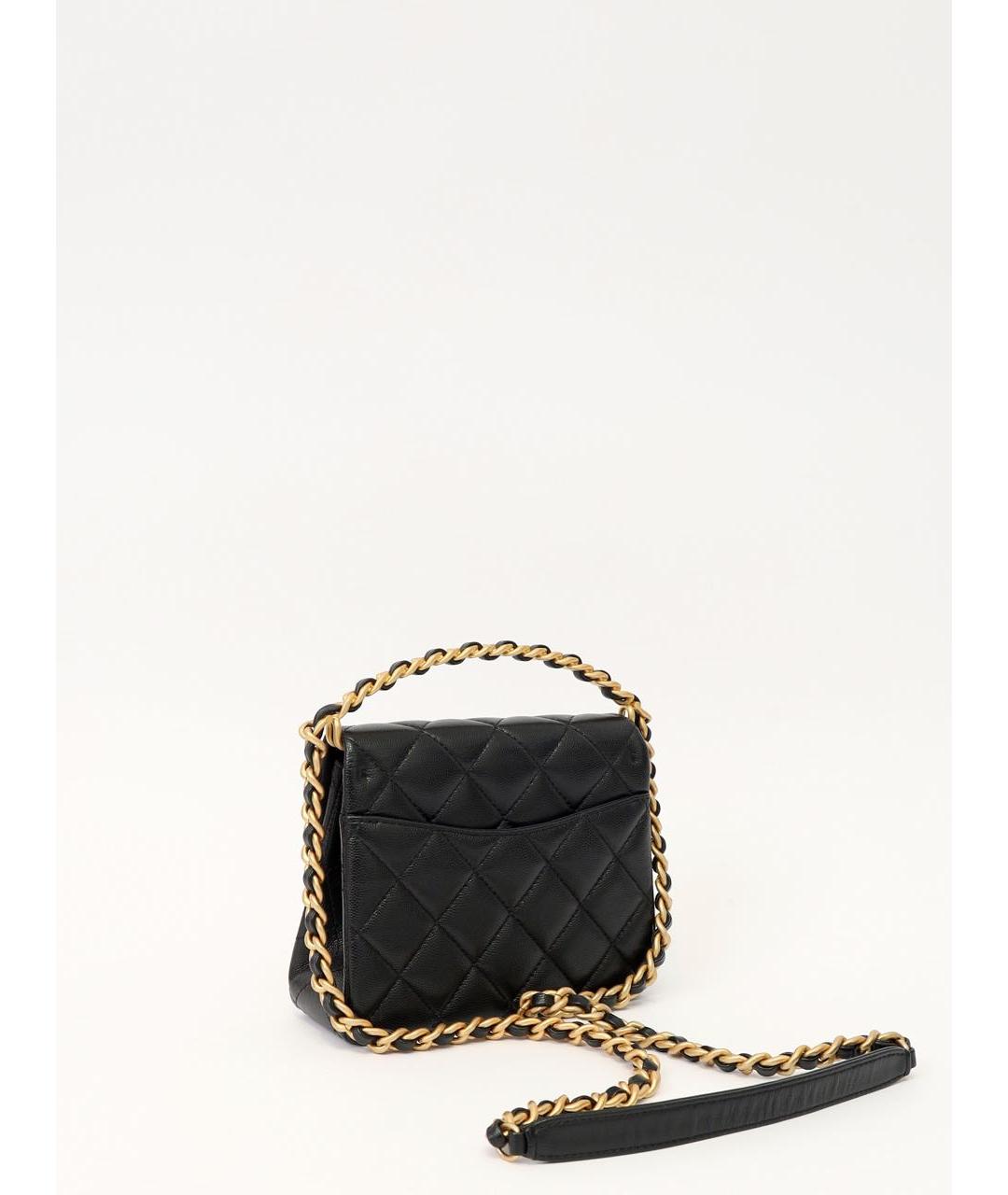 CHANEL Черная кожаная сумка через плечо, фото 3