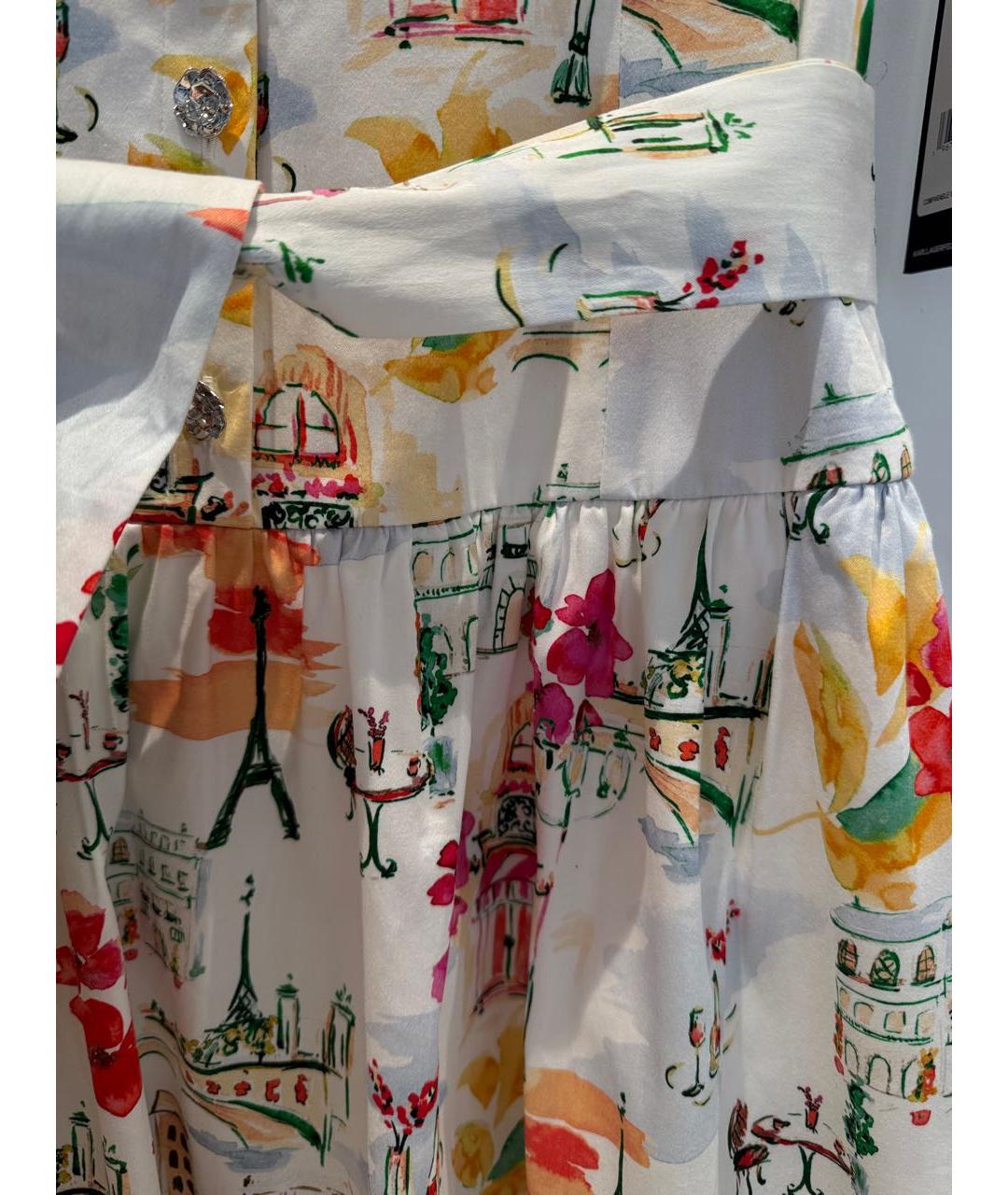 KARL LAGERFELD Белый хлопко-эластановый сарафан, фото 4