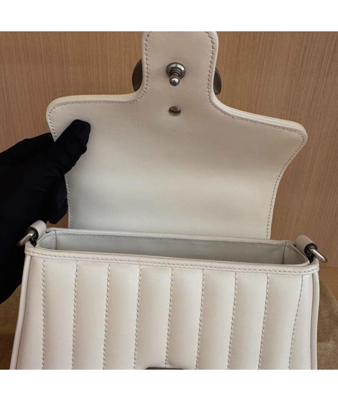 GUCCI Белая кожаная сумка через плечо, фото 4