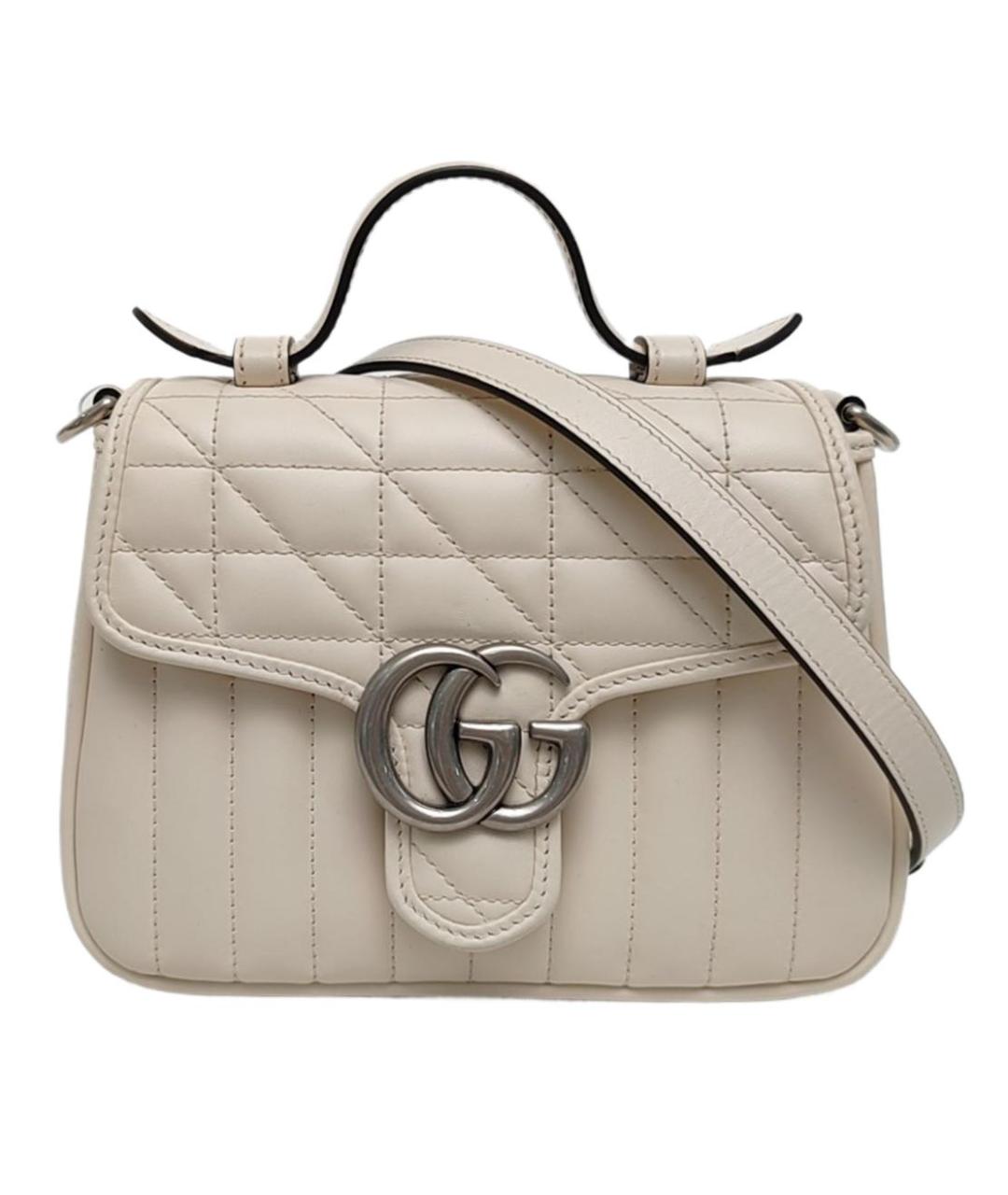 GUCCI Белая кожаная сумка через плечо, фото 5
