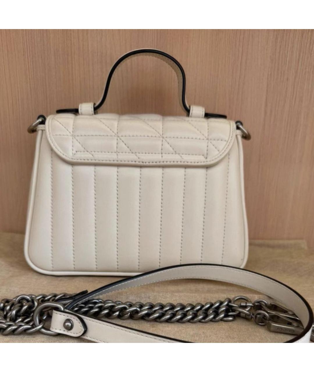 GUCCI Белая кожаная сумка через плечо, фото 3