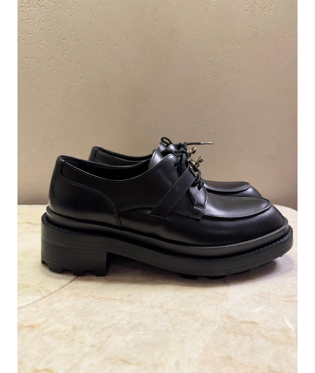 HERMES Черные кожаные лоферы, фото 6