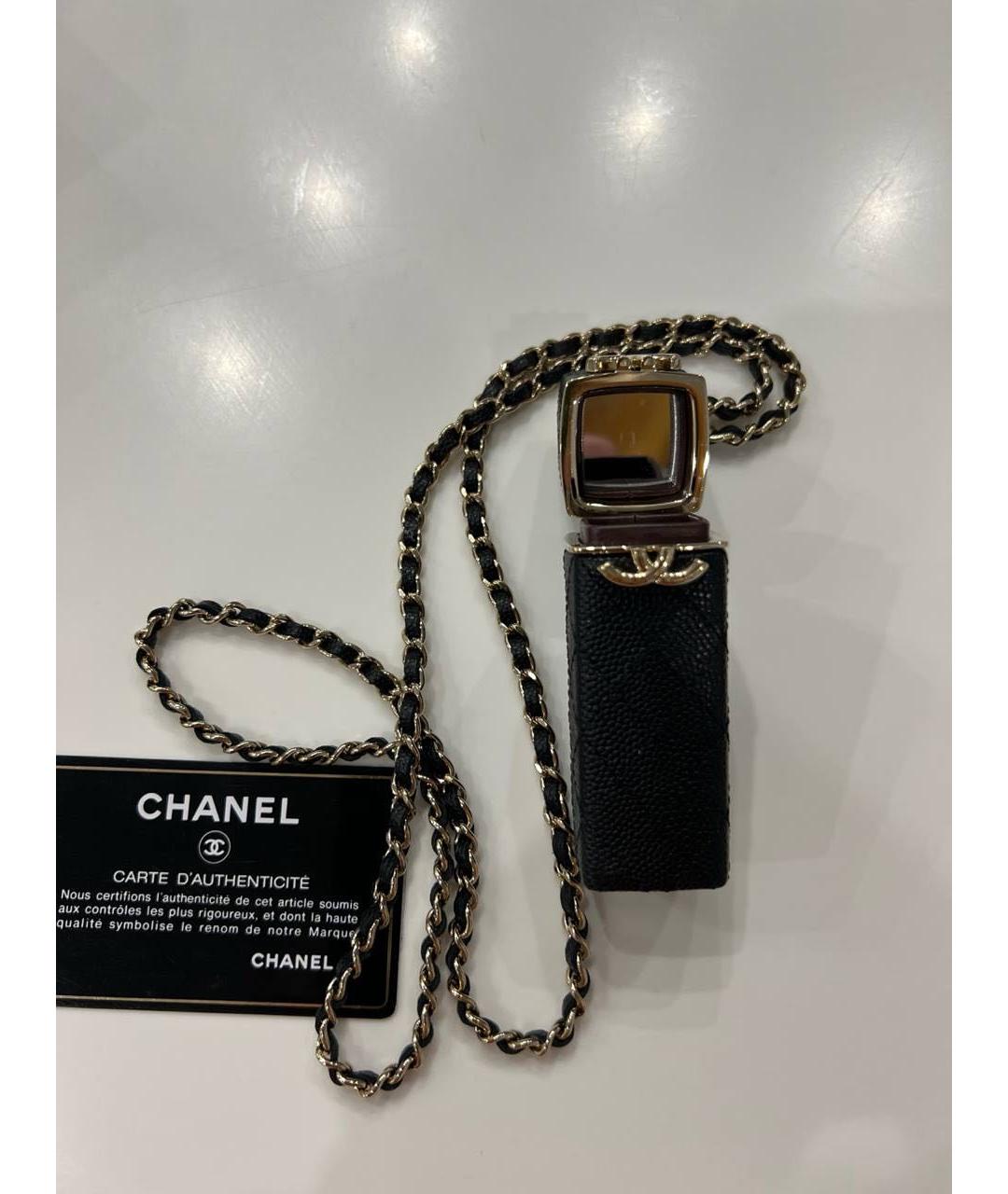 CHANEL Черная кожаная подвеска, фото 4