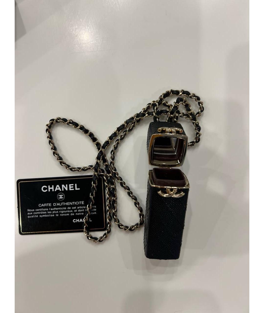 CHANEL Черная кожаная подвеска, фото 5