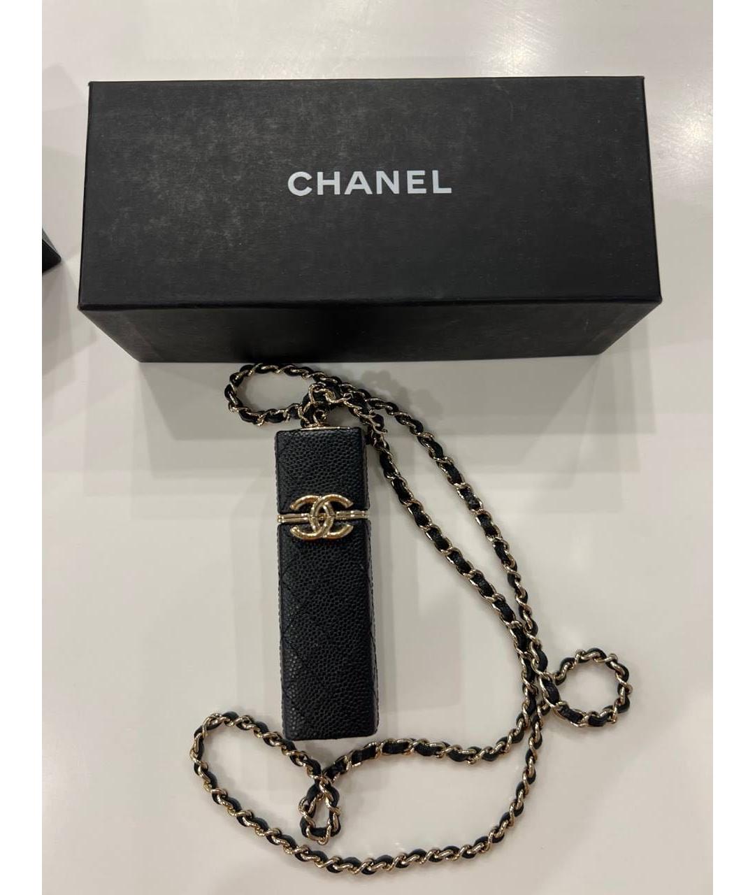 CHANEL Черная кожаная подвеска, фото 7