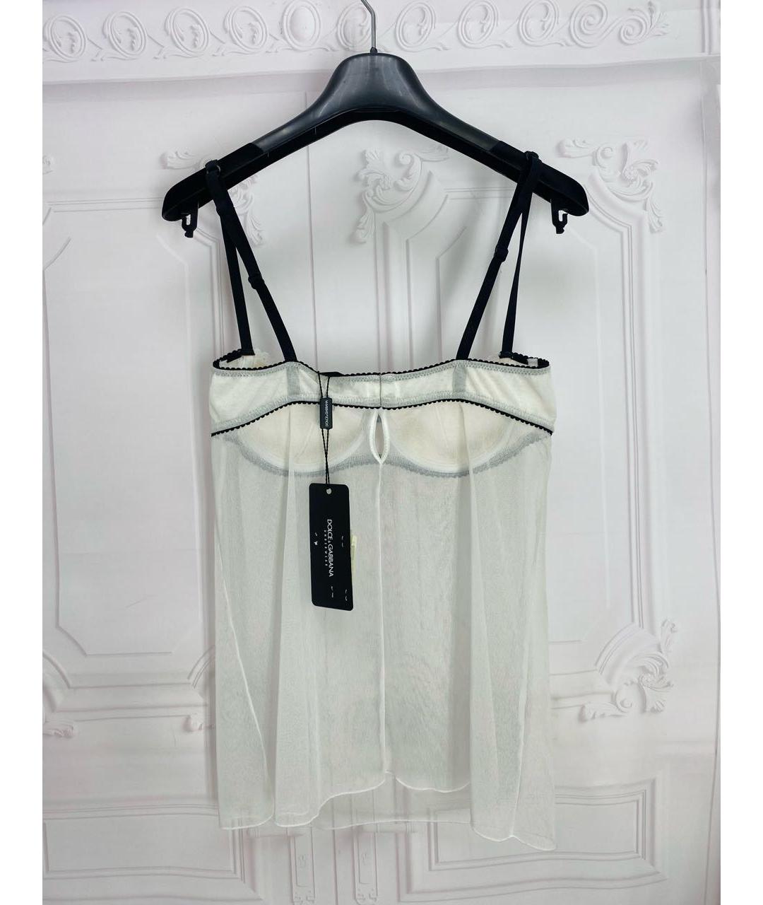 DOLCE&GABBANA Белая полиэстеровая майка, фото 2