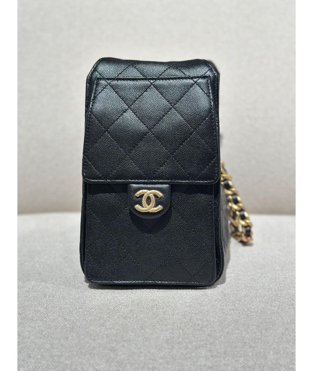 CHANEL Черная кожаная сумка тоут, фото 4