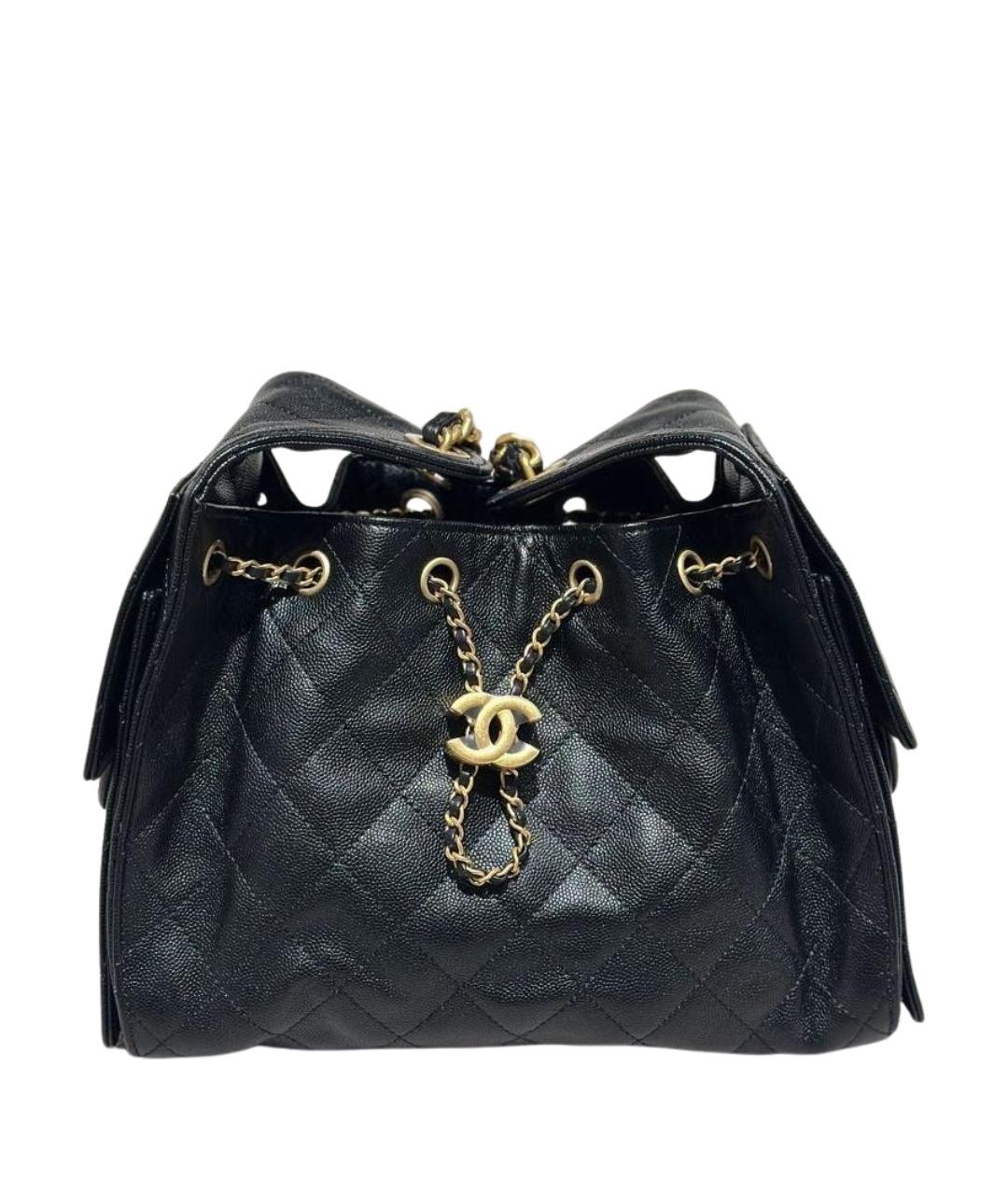 CHANEL Черная кожаная сумка тоут, фото 1