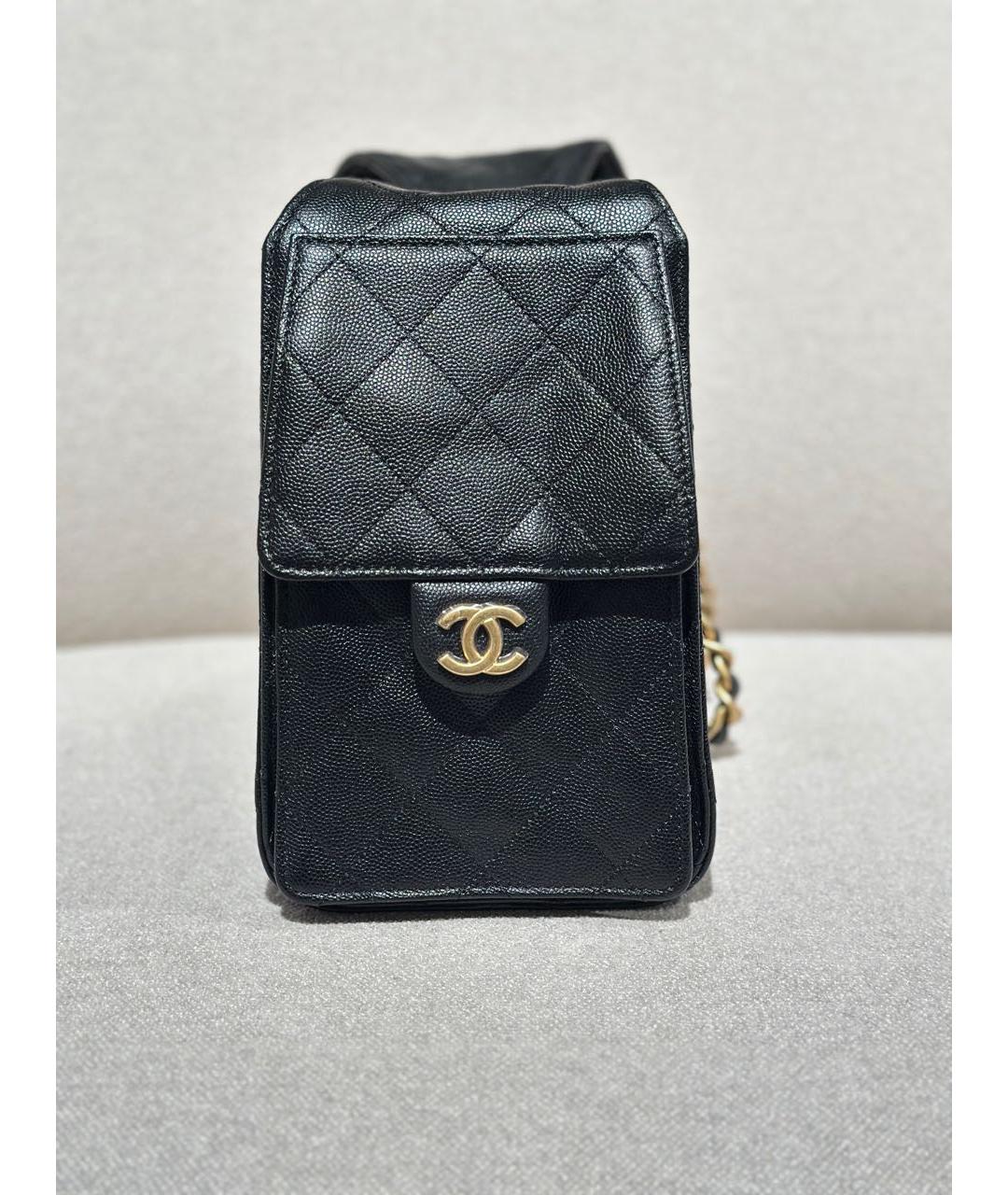 CHANEL Черная кожаная сумка тоут, фото 2