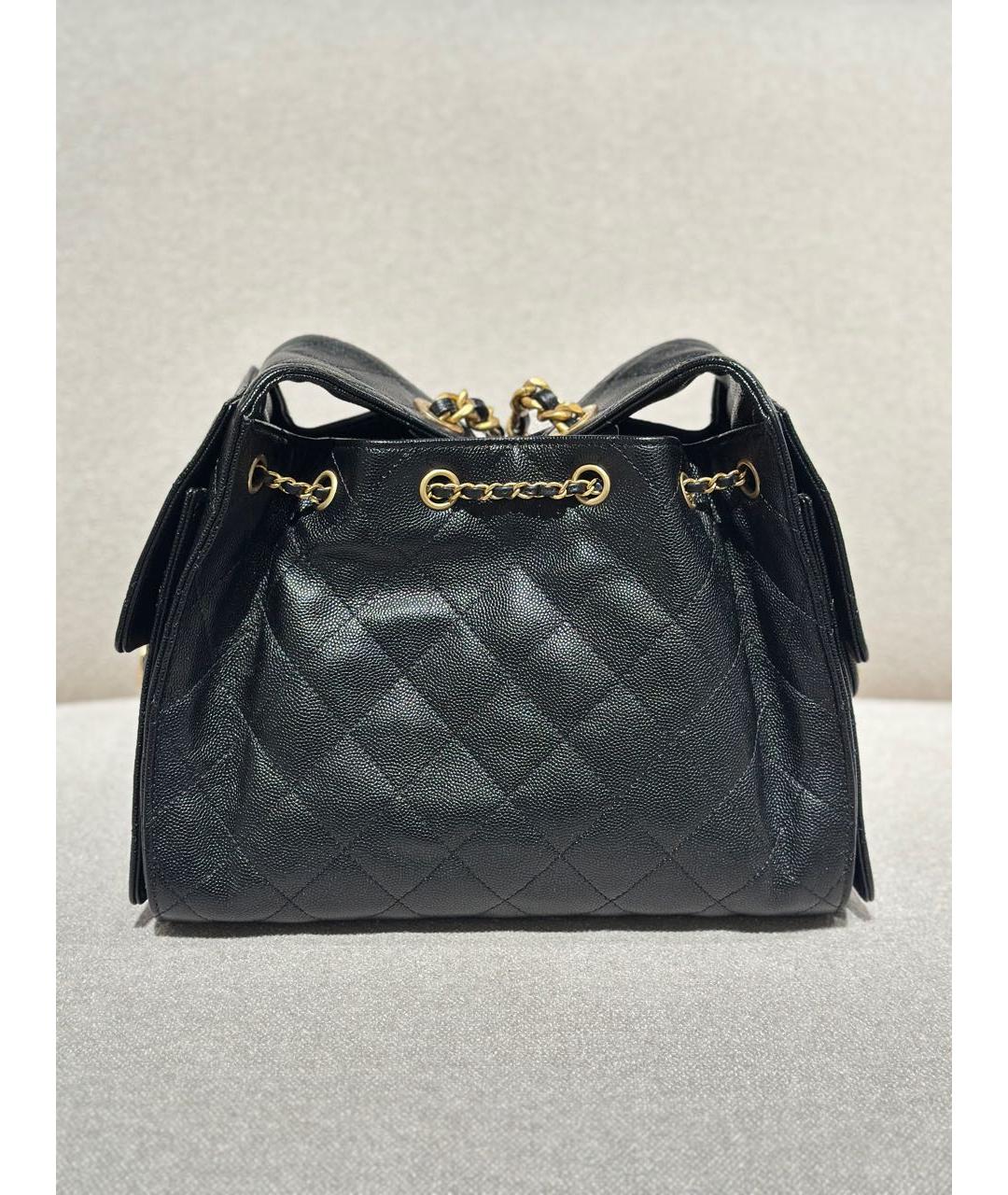 CHANEL Черная кожаная сумка тоут, фото 3