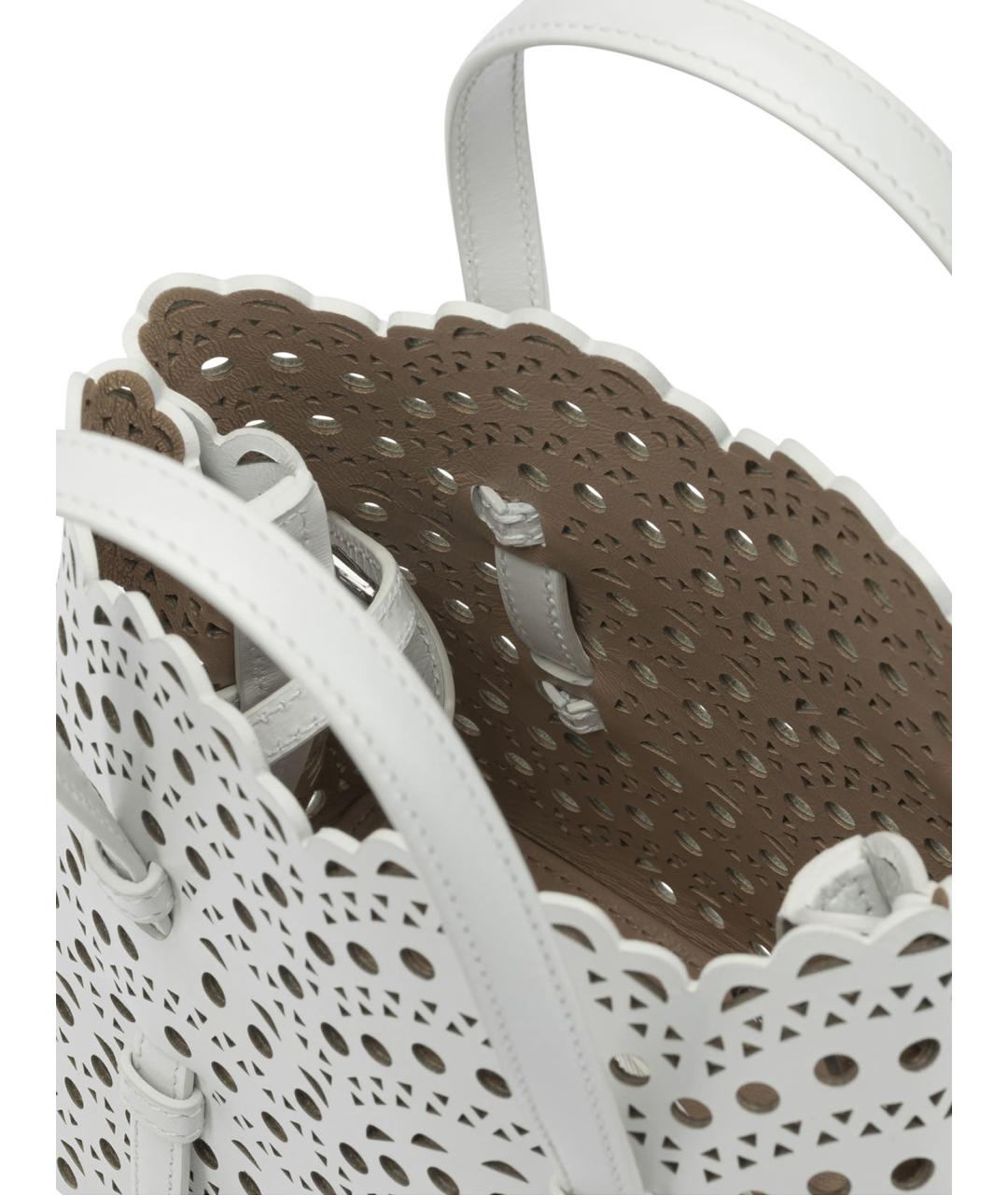 ALAIA Белая кожаная сумка тоут, фото 5