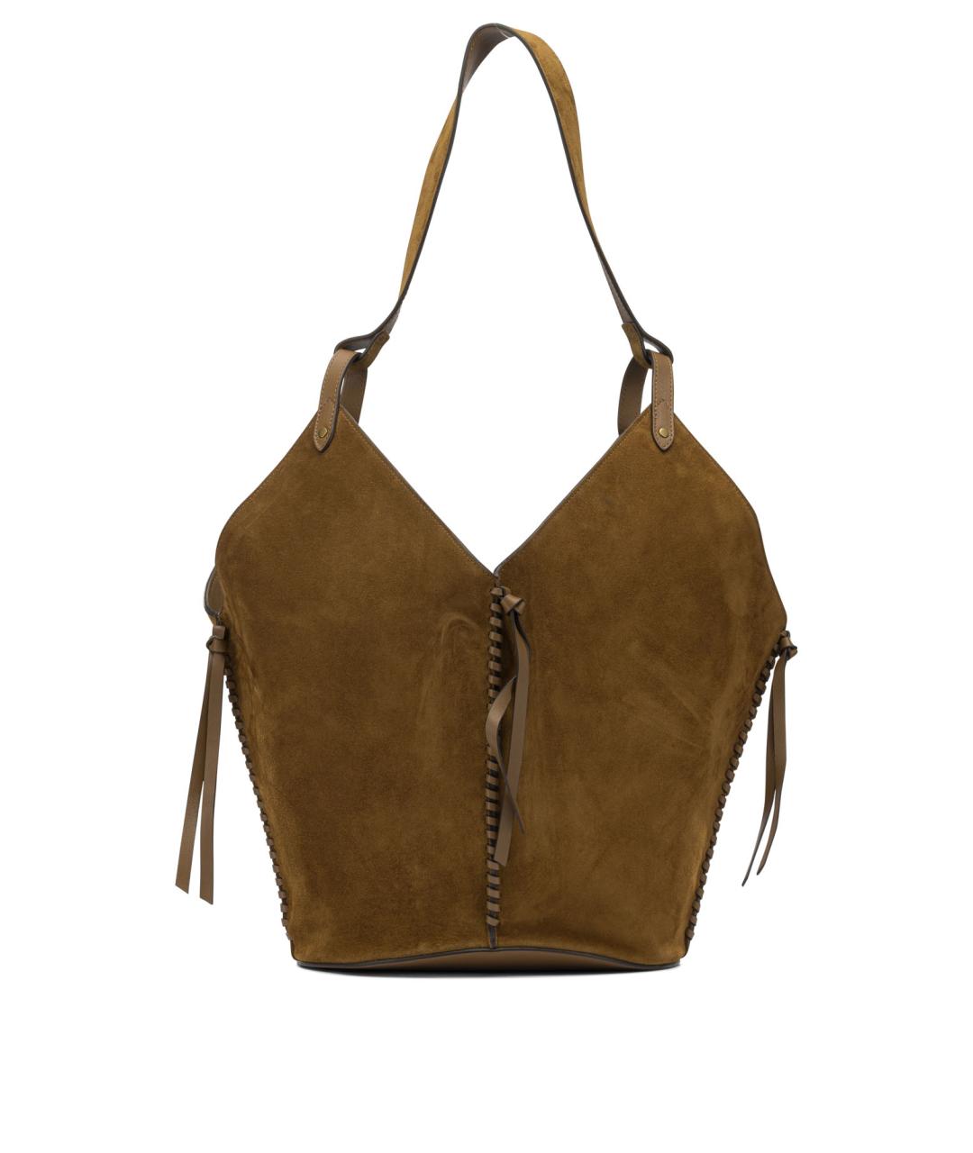 ISABEL MARANT Коричневая замшевая сумка тоут, фото 3