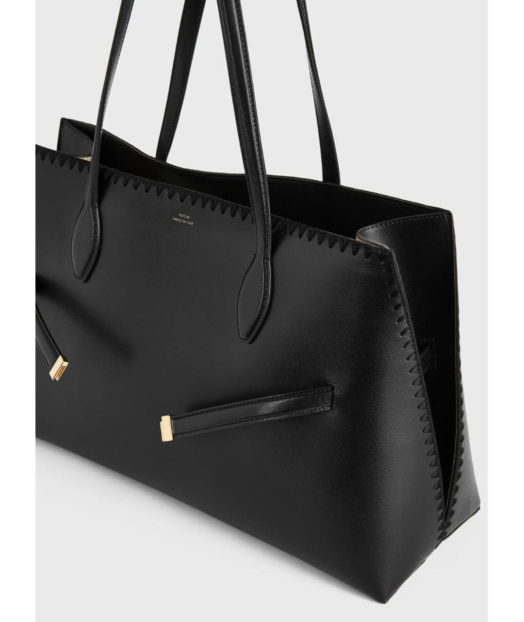 TOTEME Черная кожаная сумка тоут, фото 3