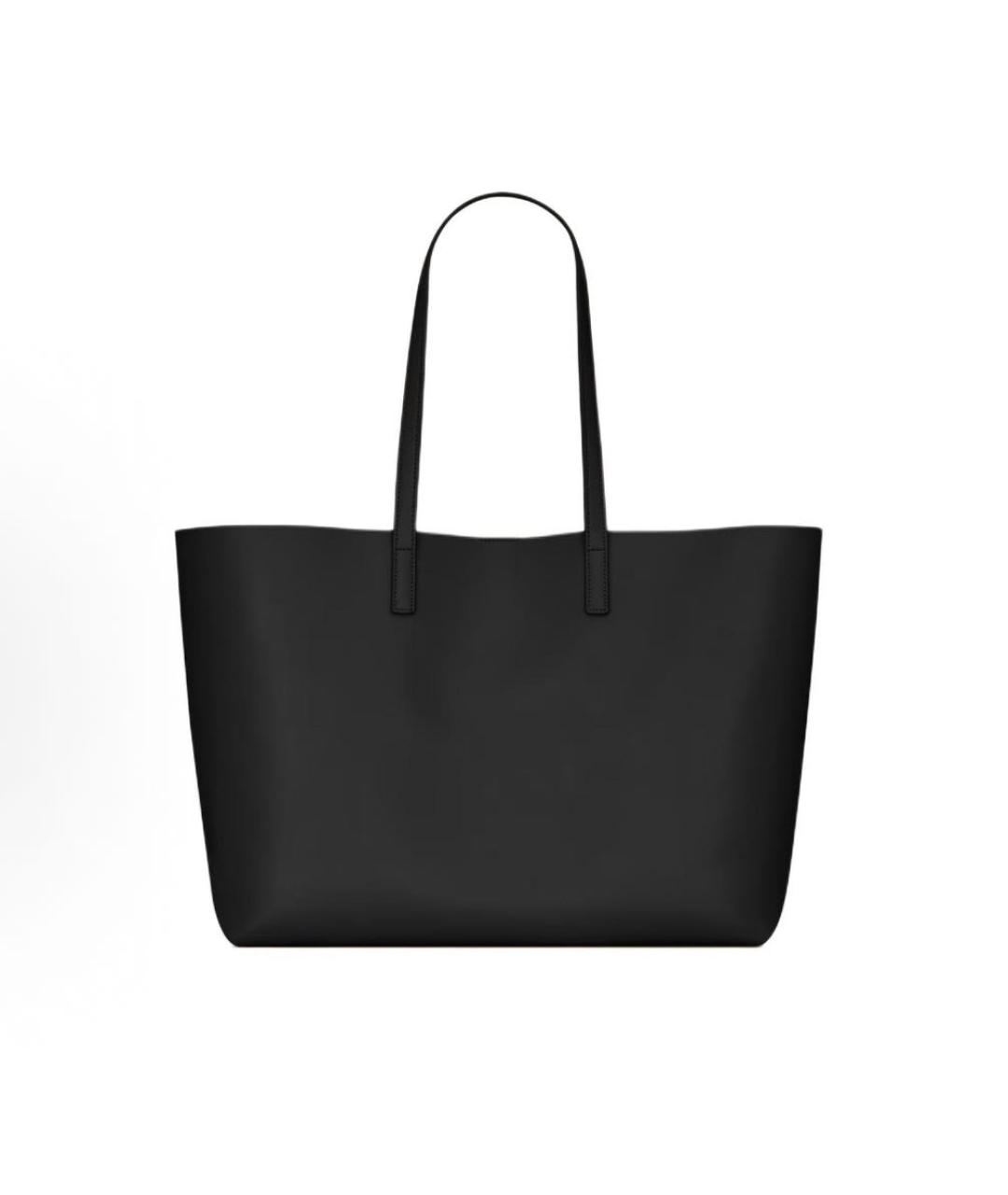 SAINT LAURENT Черная кожаная сумка с короткими ручками, фото 4