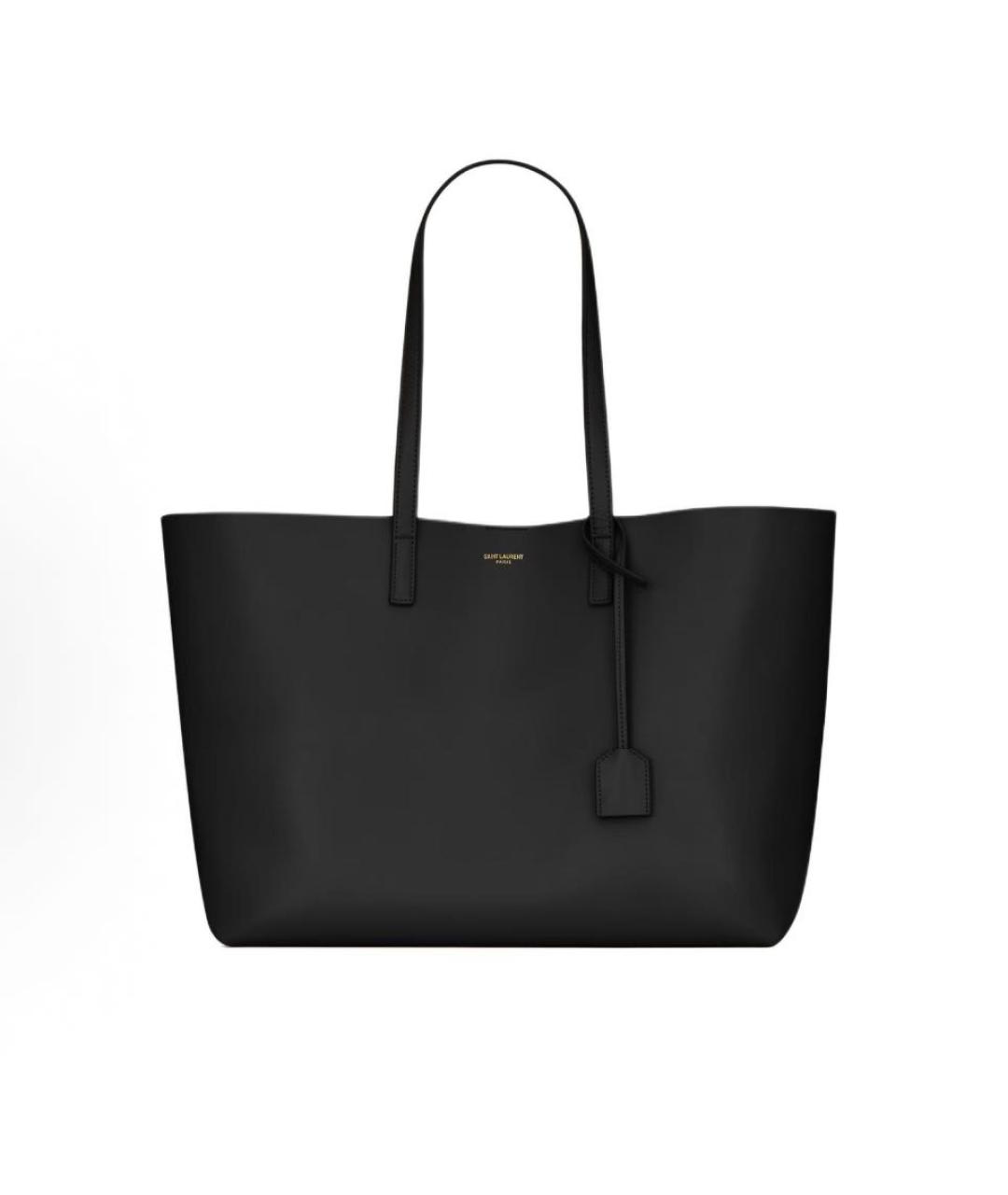 SAINT LAURENT Черная кожаная сумка с короткими ручками, фото 9