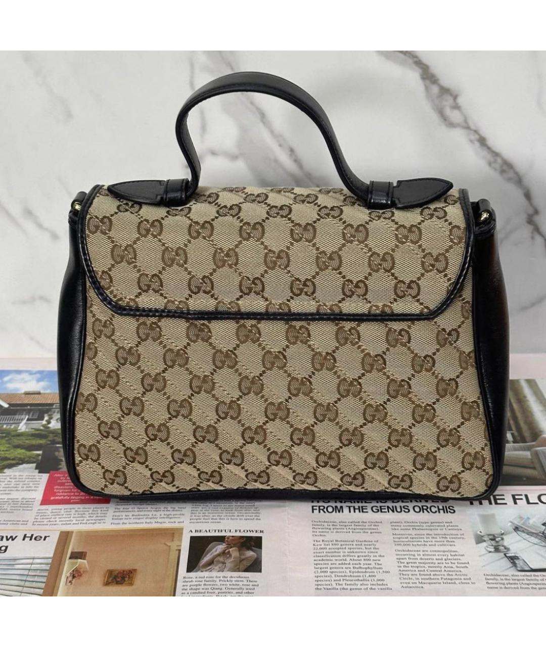 GUCCI Коричневая кожаная сумка через плечо, фото 3