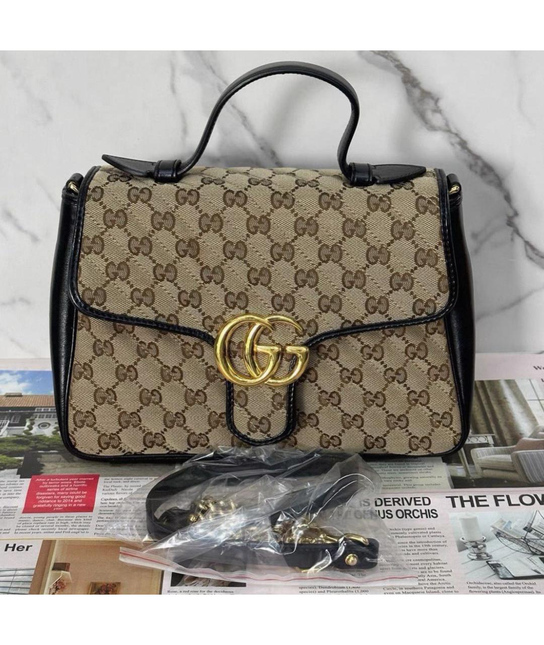 GUCCI Коричневая кожаная сумка через плечо, фото 4