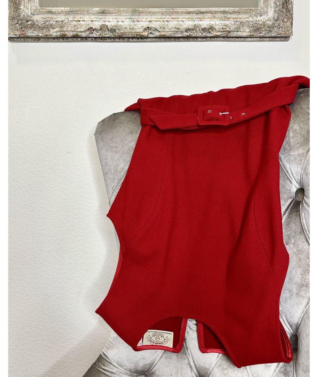 ARMANI JEANS Красное шерстяное коктейльное платье, фото 6