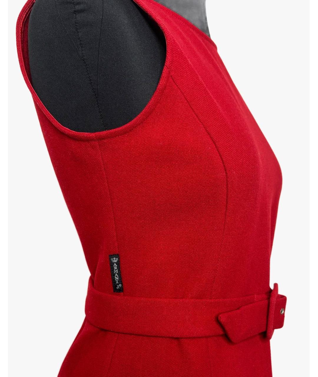 ARMANI JEANS Красное шерстяное коктейльное платье, фото 6