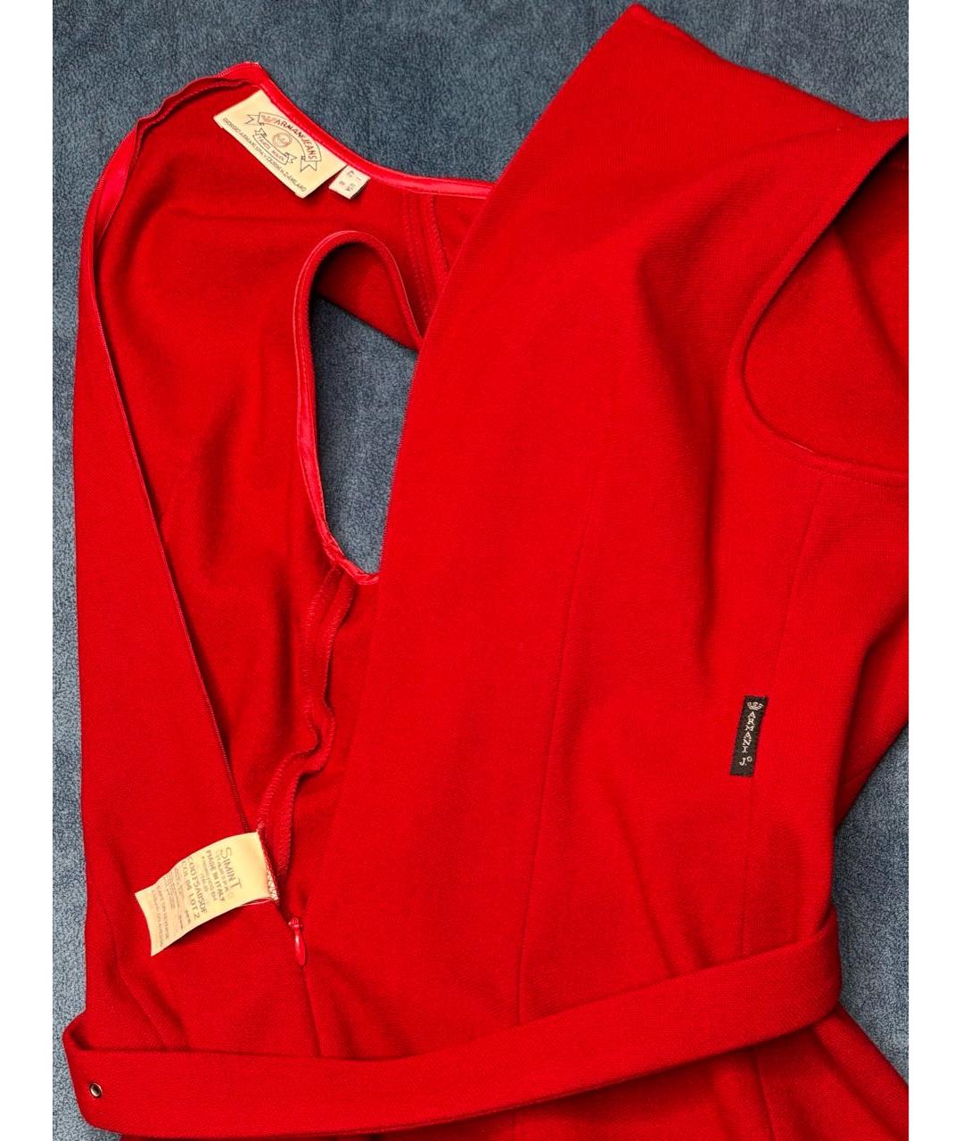 ARMANI JEANS Красное шерстяное коктейльное платье, фото 5