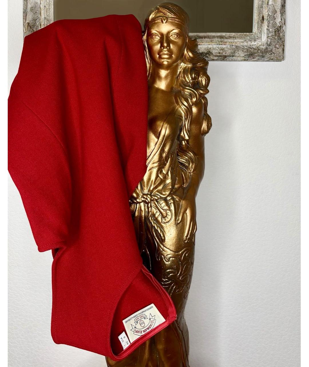 ARMANI JEANS Красное шерстяное коктейльное платье, фото 7