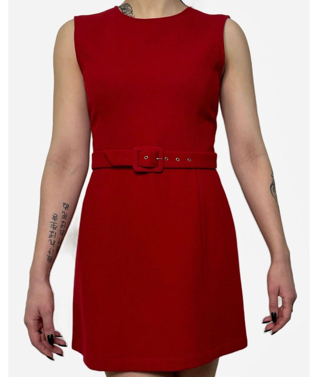 ARMANI JEANS Красное шерстяное коктейльное платье, фото 2