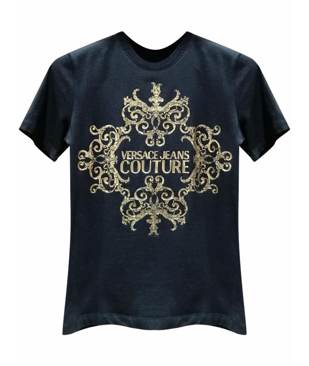 VERSACE JEANS COUTURE Черная хлопковая футболка, фото 1