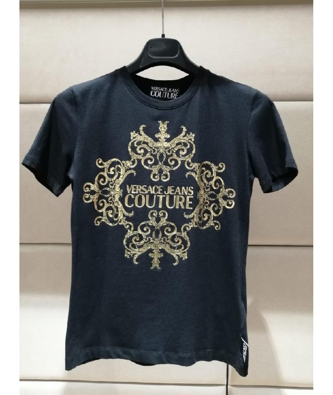 VERSACE JEANS COUTURE Черная хлопковая футболка, фото 3