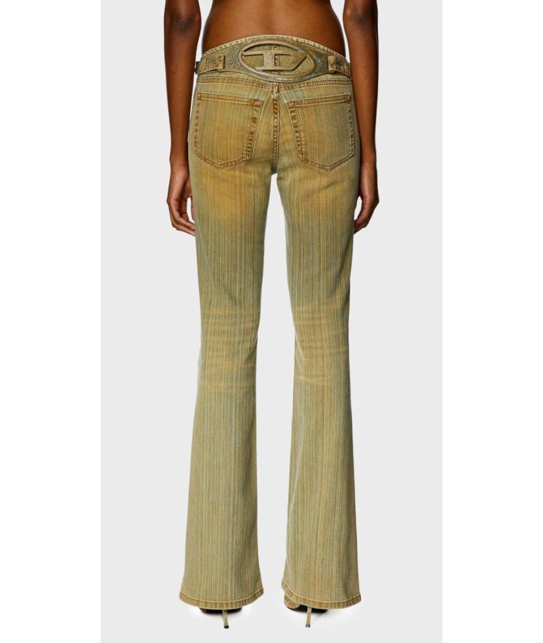 DIESEL Коричневые хлопко-эластановые джинсы клеш, фото 3