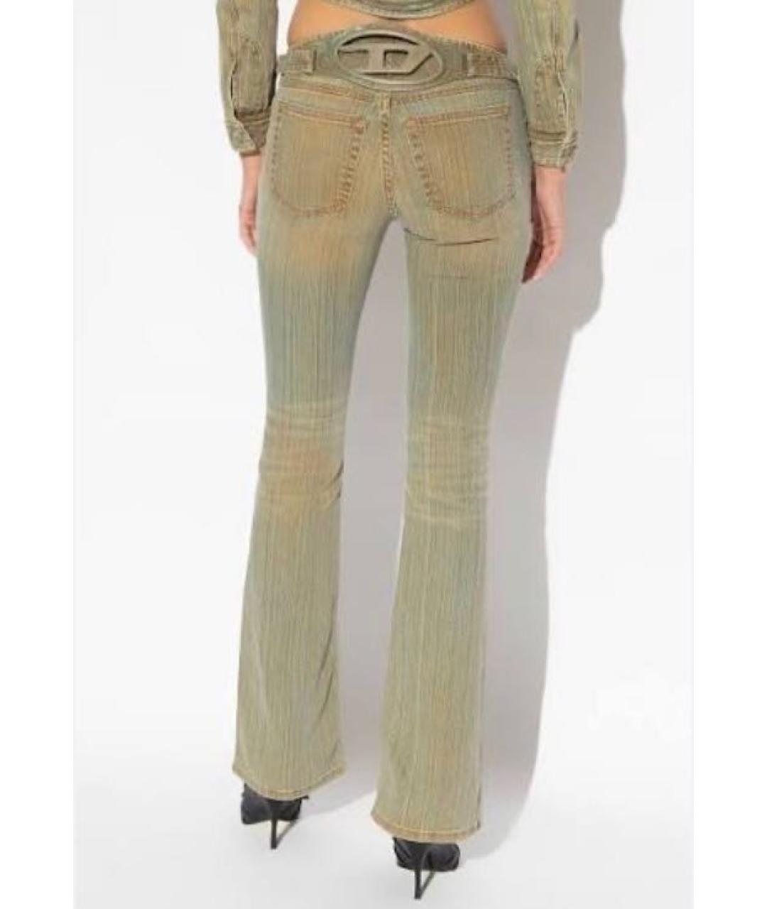 DIESEL Коричневые хлопко-эластановые джинсы клеш, фото 4