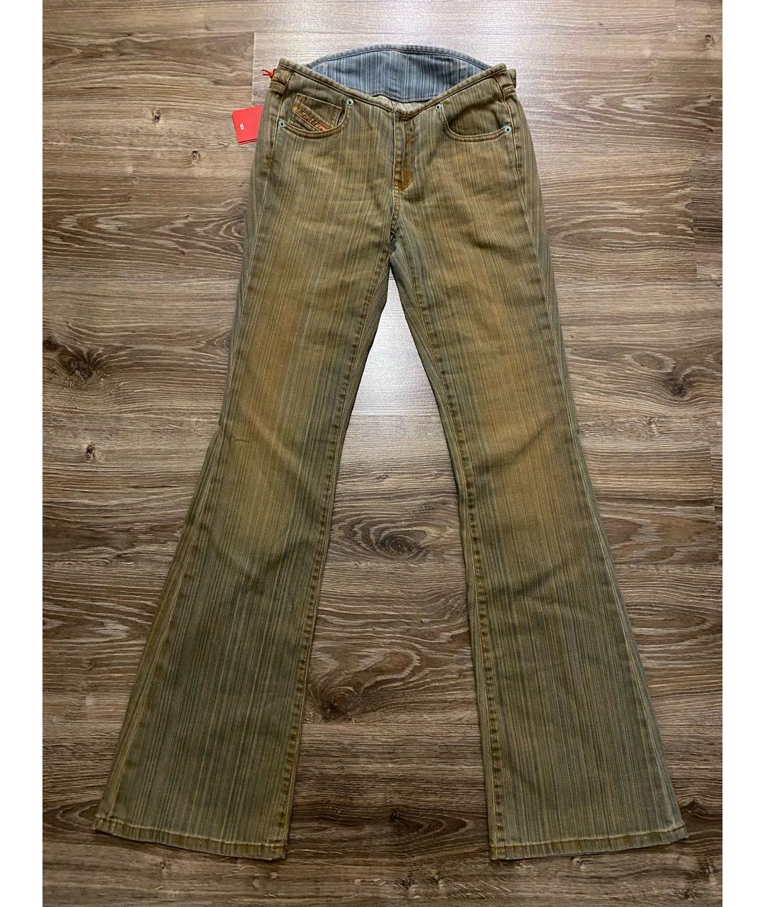 DIESEL Коричневые хлопко-эластановые джинсы клеш, фото 5