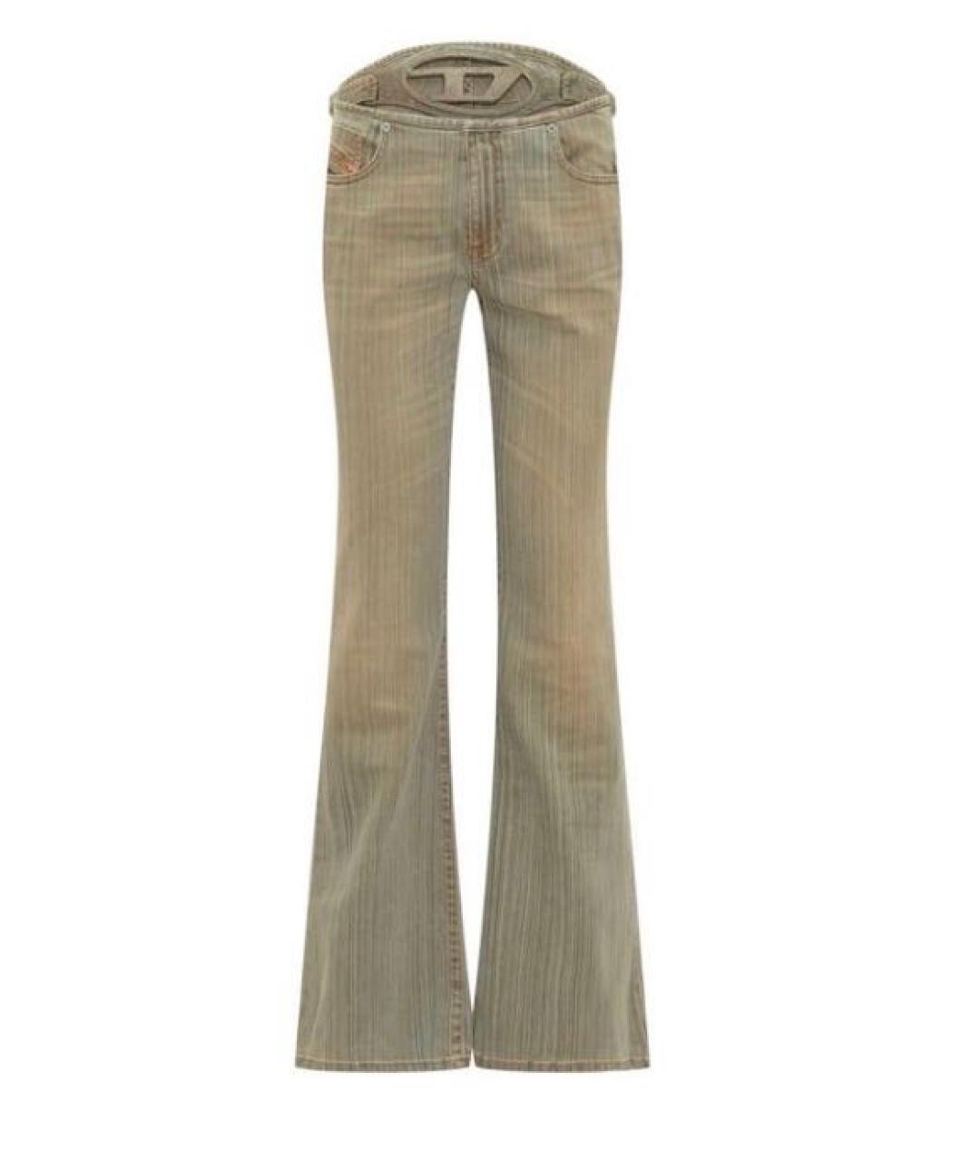 DIESEL Коричневые хлопко-эластановые джинсы клеш, фото 1