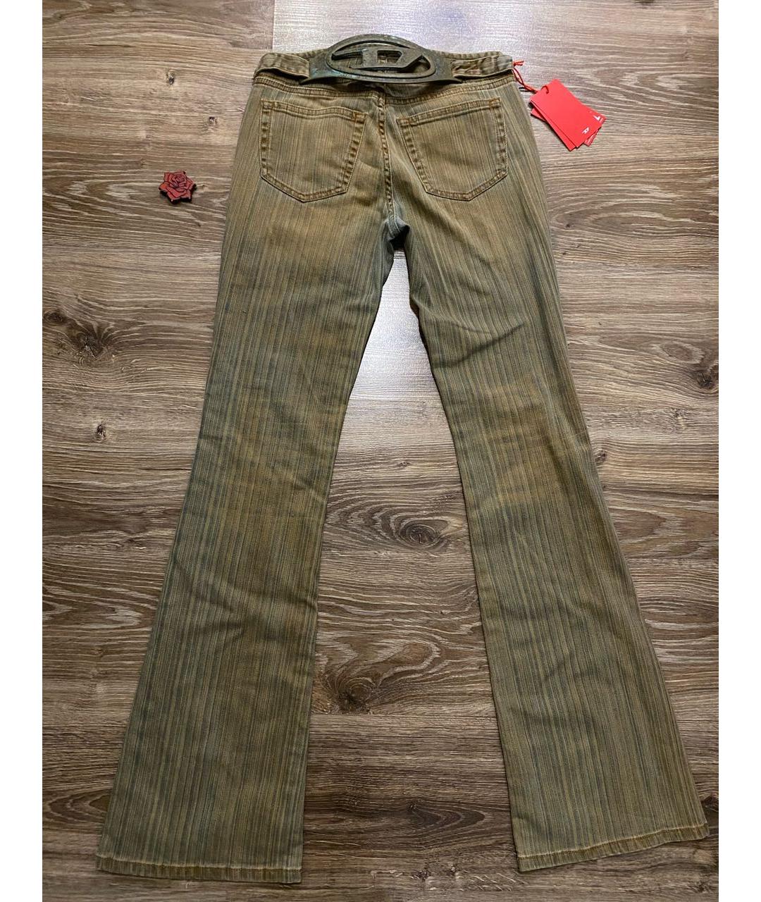 DIESEL Коричневые хлопко-эластановые джинсы клеш, фото 6