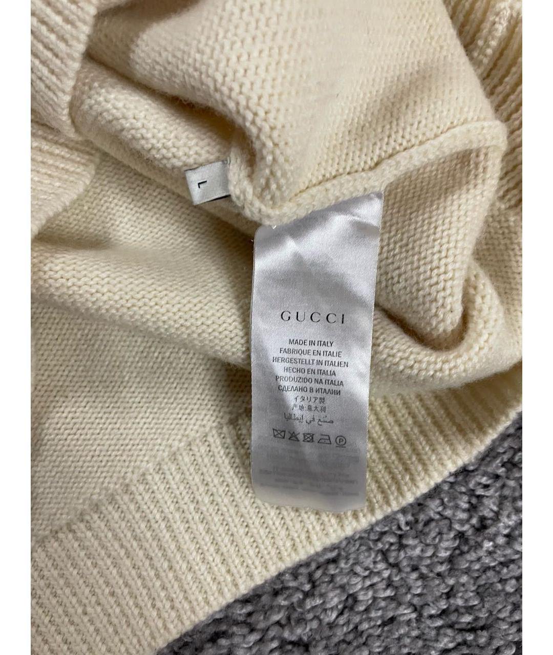 GUCCI Бежевый шерстяной джемпер / свитер, фото 6