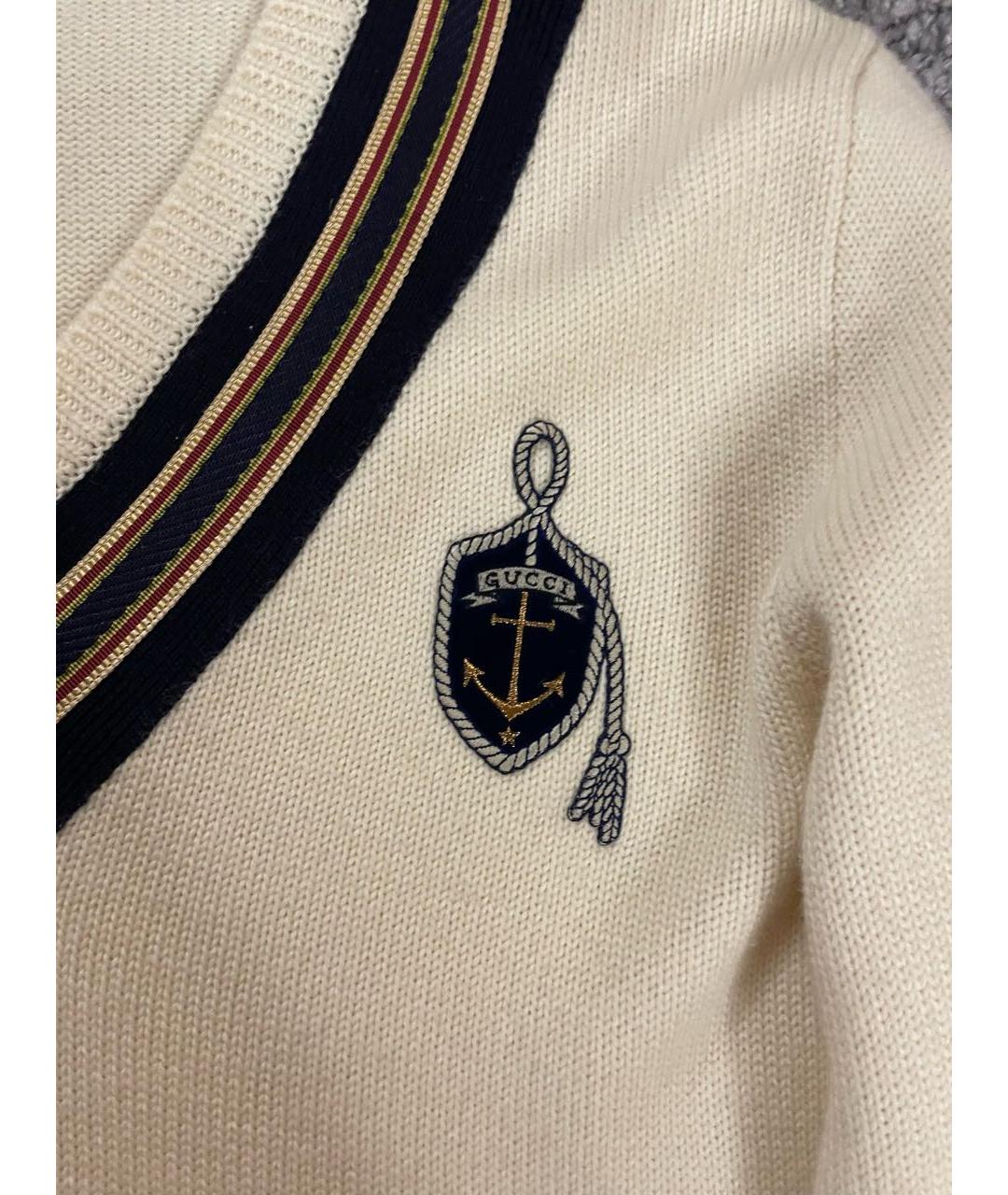 GUCCI Бежевый шерстяной джемпер / свитер, фото 2
