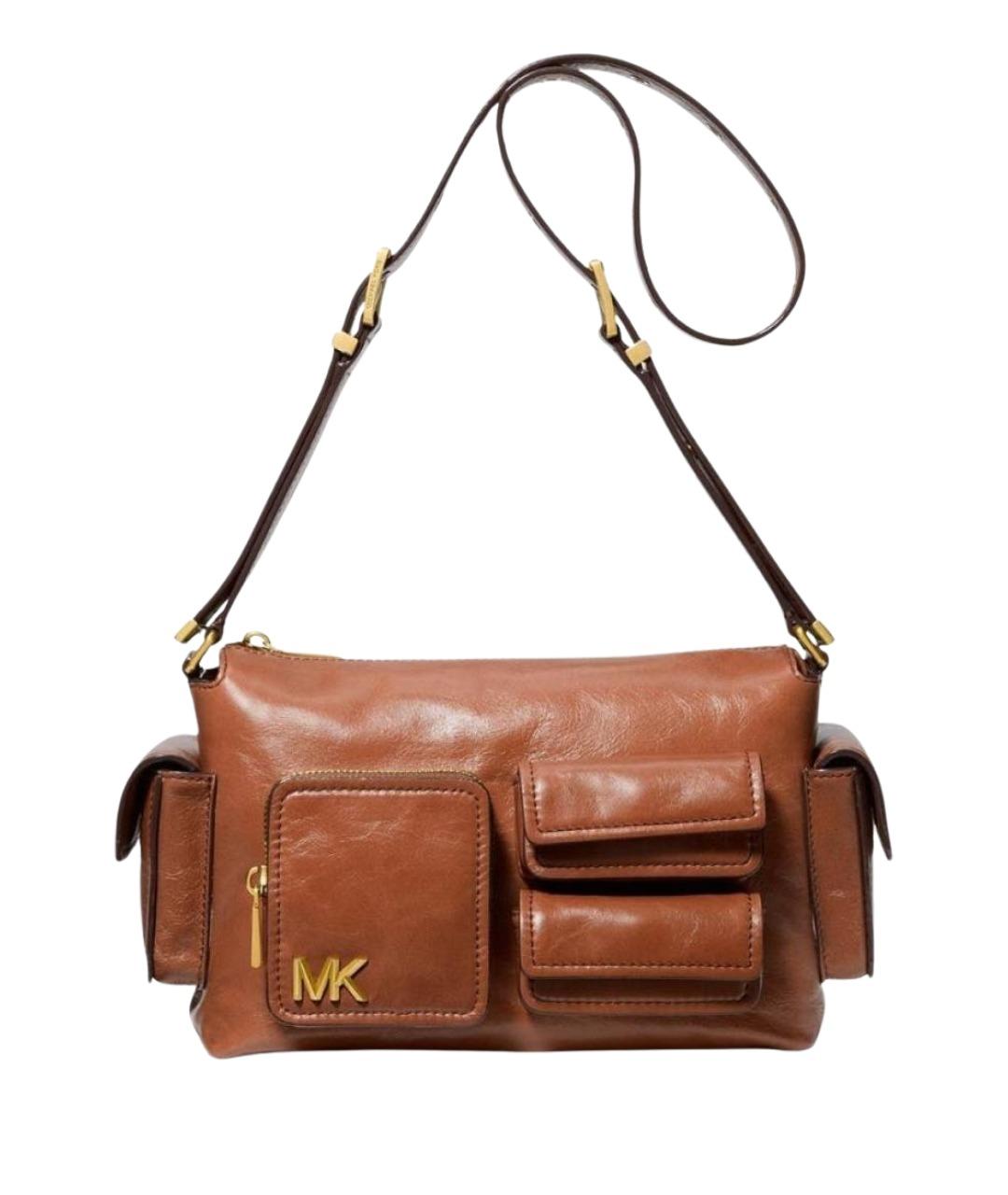 MICHAEL KORS Коричневая кожаная сумка через плечо, фото 1