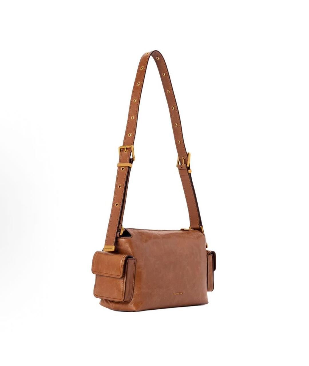 MICHAEL KORS Коричневая кожаная сумка через плечо, фото 2
