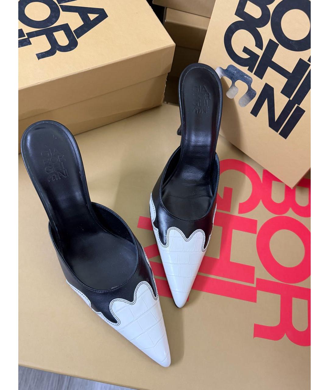 GIABORGHINI Черные кожаные мюли, фото 3