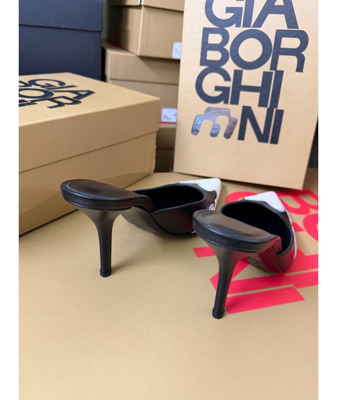 GIABORGHINI Черные кожаные мюли, фото 4