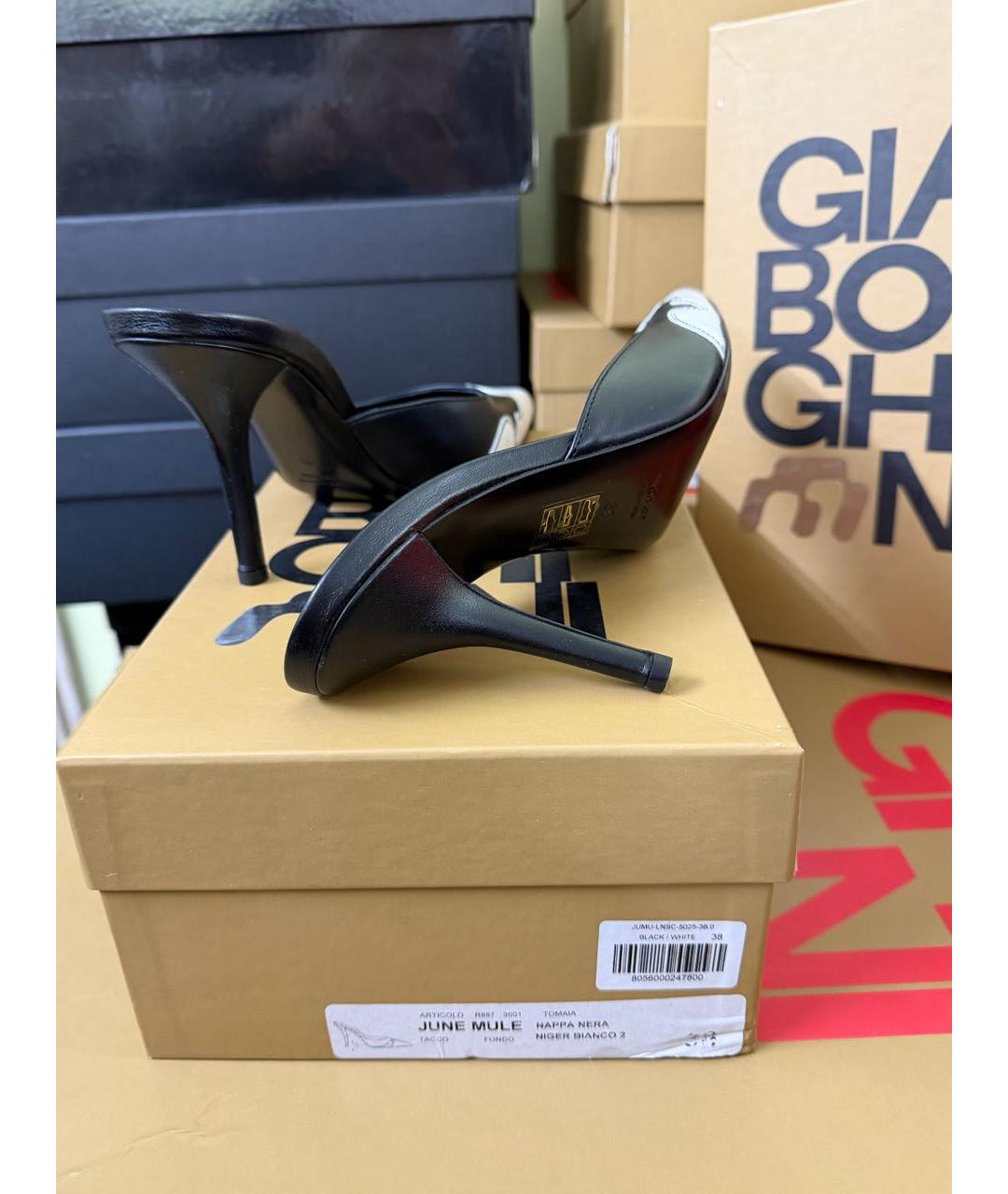 GIABORGHINI Черные кожаные мюли, фото 6