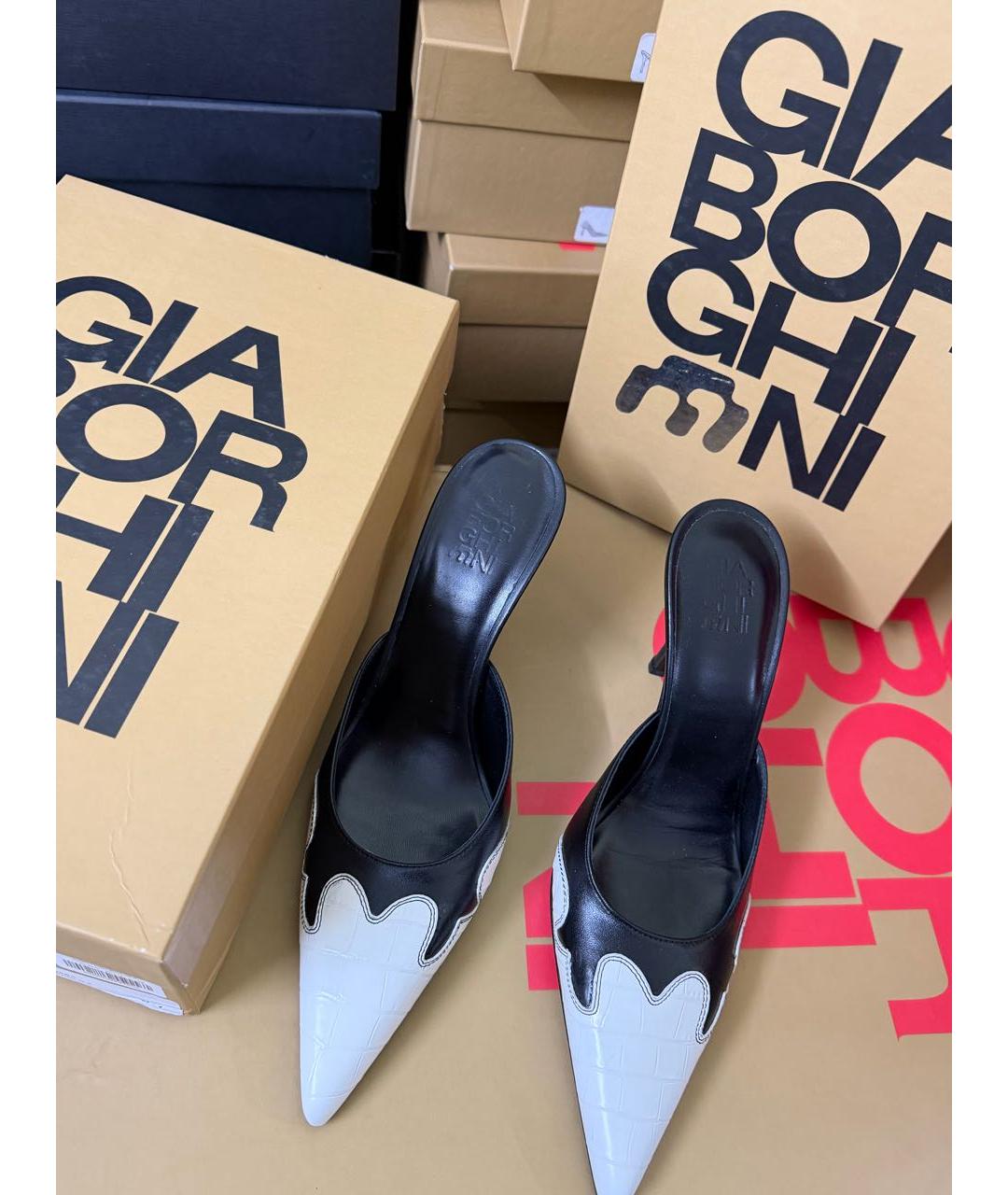 GIABORGHINI Черные кожаные мюли, фото 2