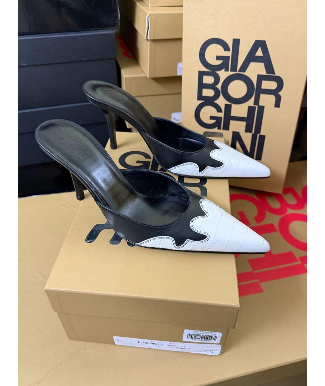 GIABORGHINI Черные кожаные мюли, фото 8
